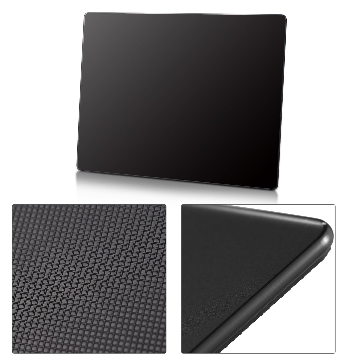 Docooler Photovoltaic Glass Gaming Mouse Pad with Non-Slip Tempered Glass Professional Mouse Mat for Desk Special Glass Surface&Sides All Around for Computers, Gamer, Office&Home,3 Sizes (All Black)
