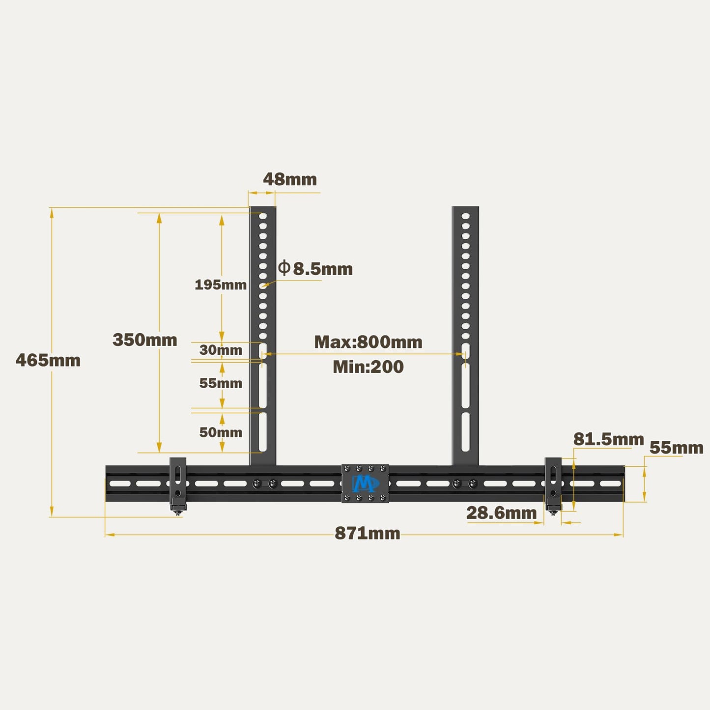 Mounting Dream Soundbar Mount Sound Bar TV Bracket with Holes/Without Holes, Non-Slip Base Holder Extends 3.4" to 6.1", Up to 20 LBS, Safe and Easy to Install MD5425