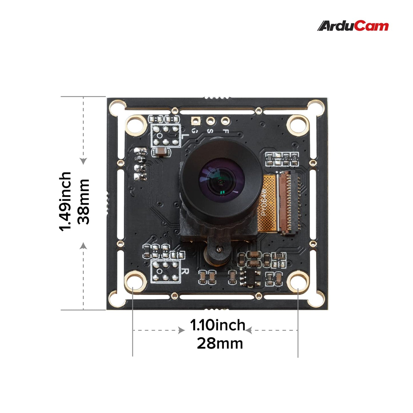 Arducam 2MP Global Shutter USB Camera, 50fps OV2311 Monochrome UVC Webcam Module with Low Distortion M12 Lens Without Microphones, Compatible with Windows, Linux, Android and Mac OS