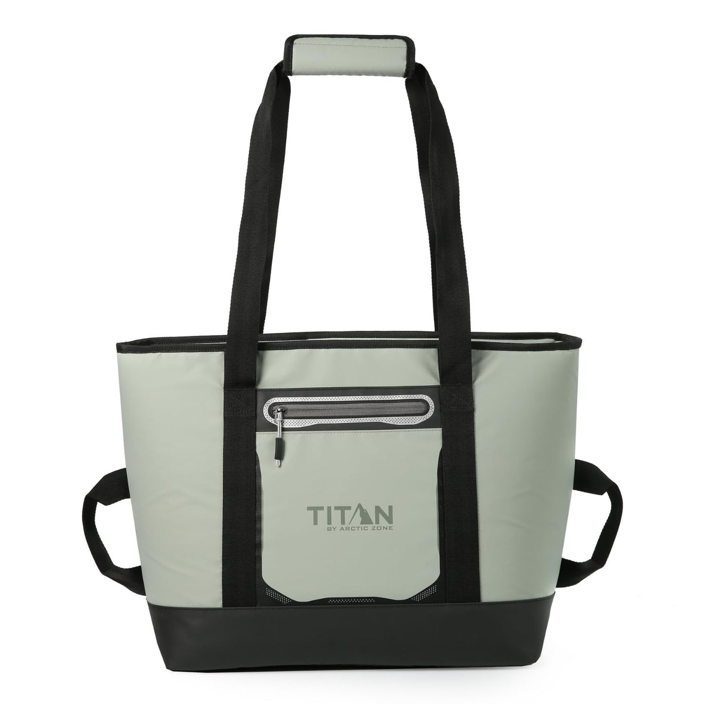 Titan by Arctic Zone Soft Sided Cooler Tote, Insulated Bag with Handle, Shoulder Strap, and Zipper for Lunch, Picnic, and Travel, 30 Can Capacity, Seagrass