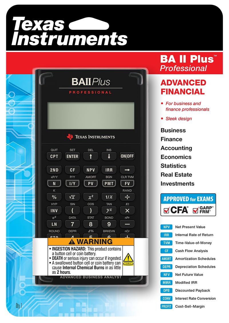 Texas Instruments BA II Plus Professional Financial Calculator