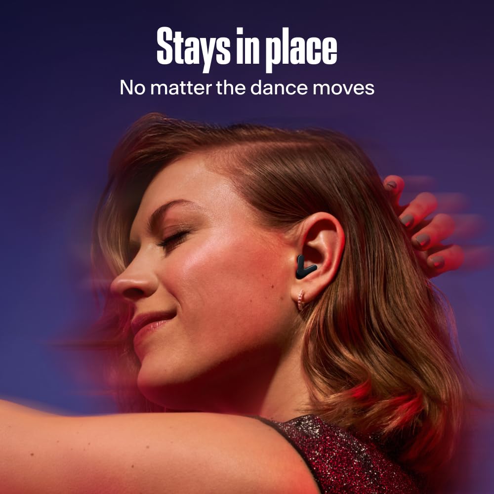 Alpine Tune Earplugs, Concert Ear Plugs for Noise Reduction, High-Fidelity Music Quality, 19dB Hearing Protection with Crystal Clear Sound, Incl. 4 Sizes, For Parties, Raves, Festivals & Clubs, Black