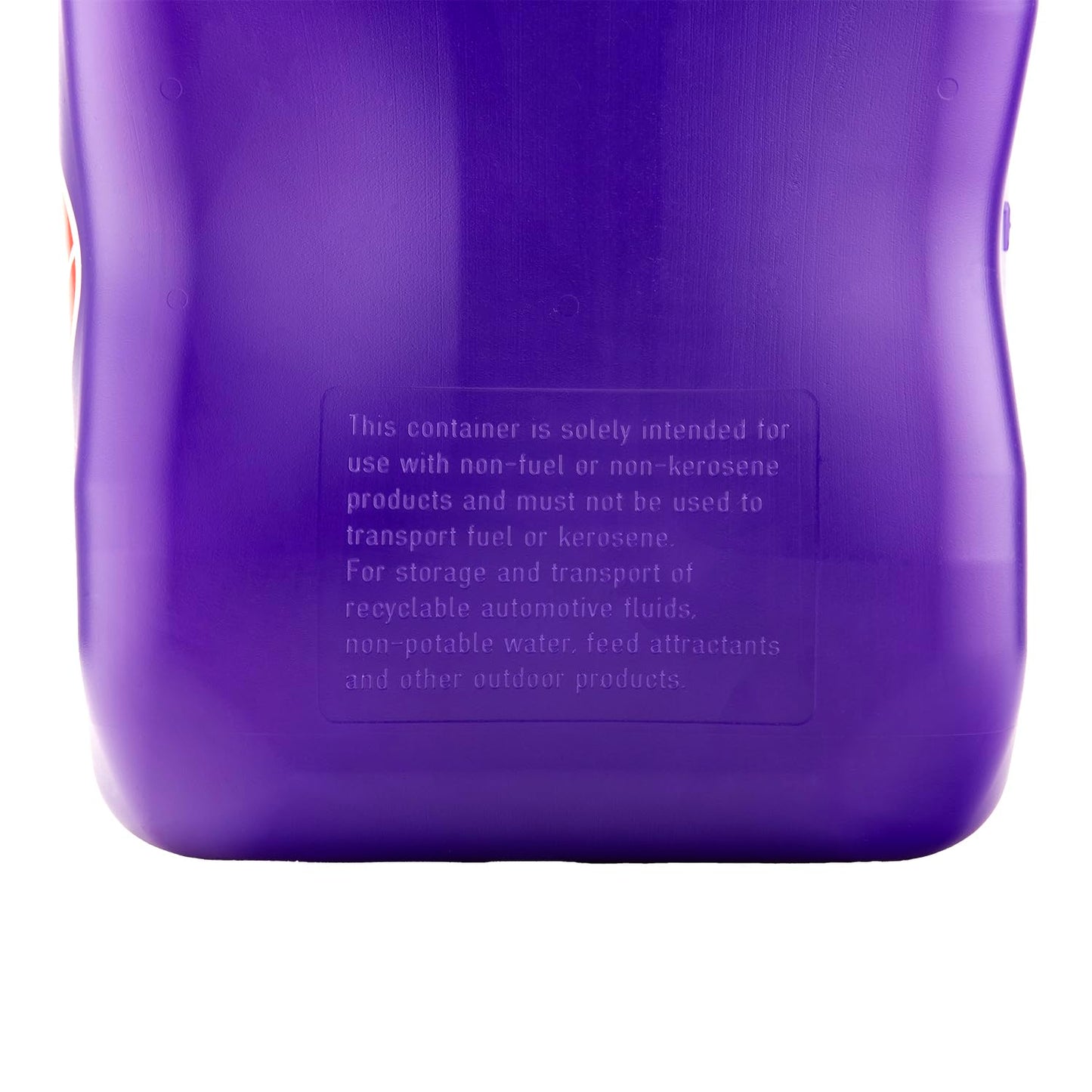 VP Racing 3612-CA, 5.5-Gallon Square Motorsport Jug Translucent Purple w/ 14" Deluxe Hose Close-Trimmed Cap and Neck for Tight Seal (1 Pack)