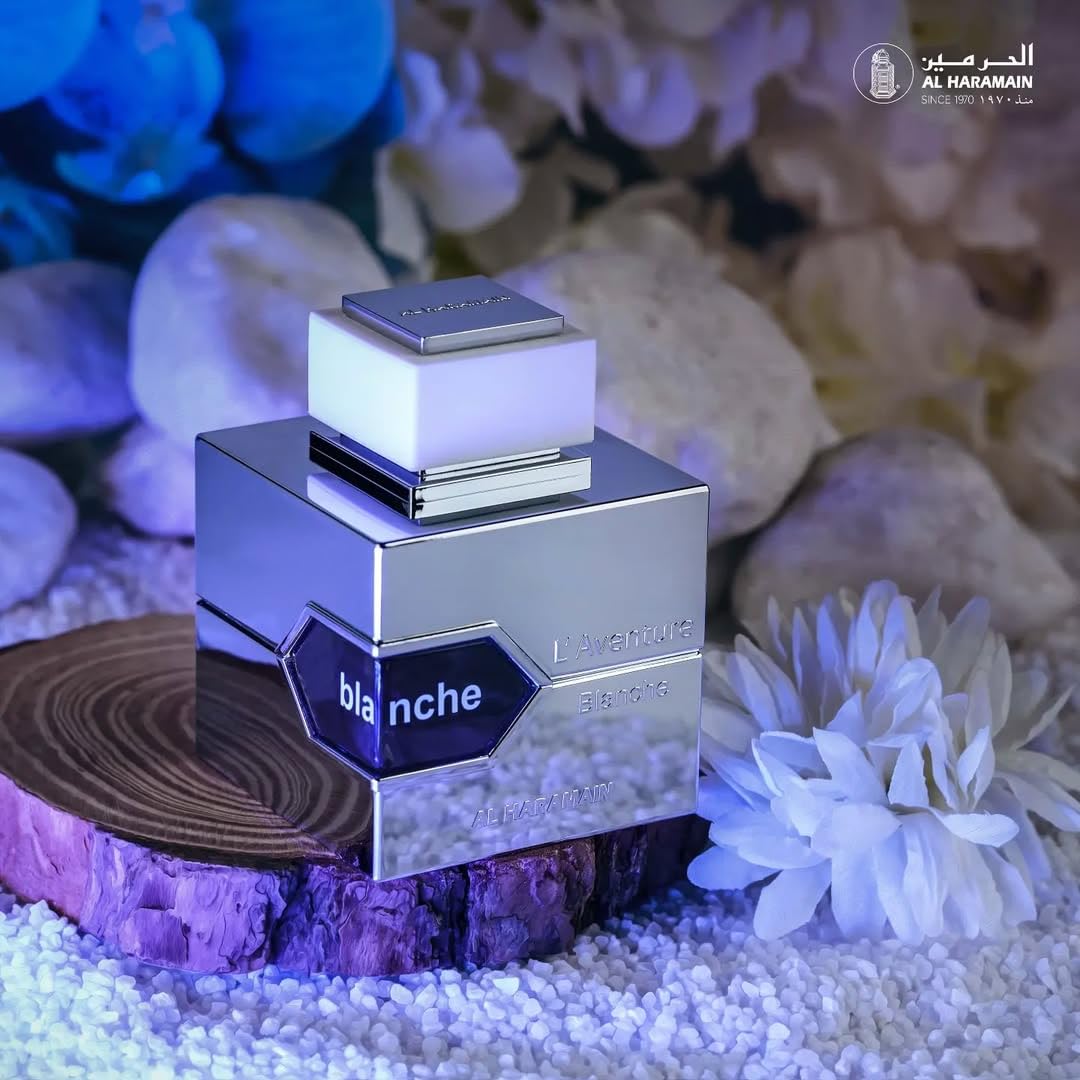 Al Haramain L'Aventure Blanche - Cologne for Men - Long Lasting Arabian Perfume for Men - Eau de Parfum - Floral Amber Fragrance - 3.3 oz