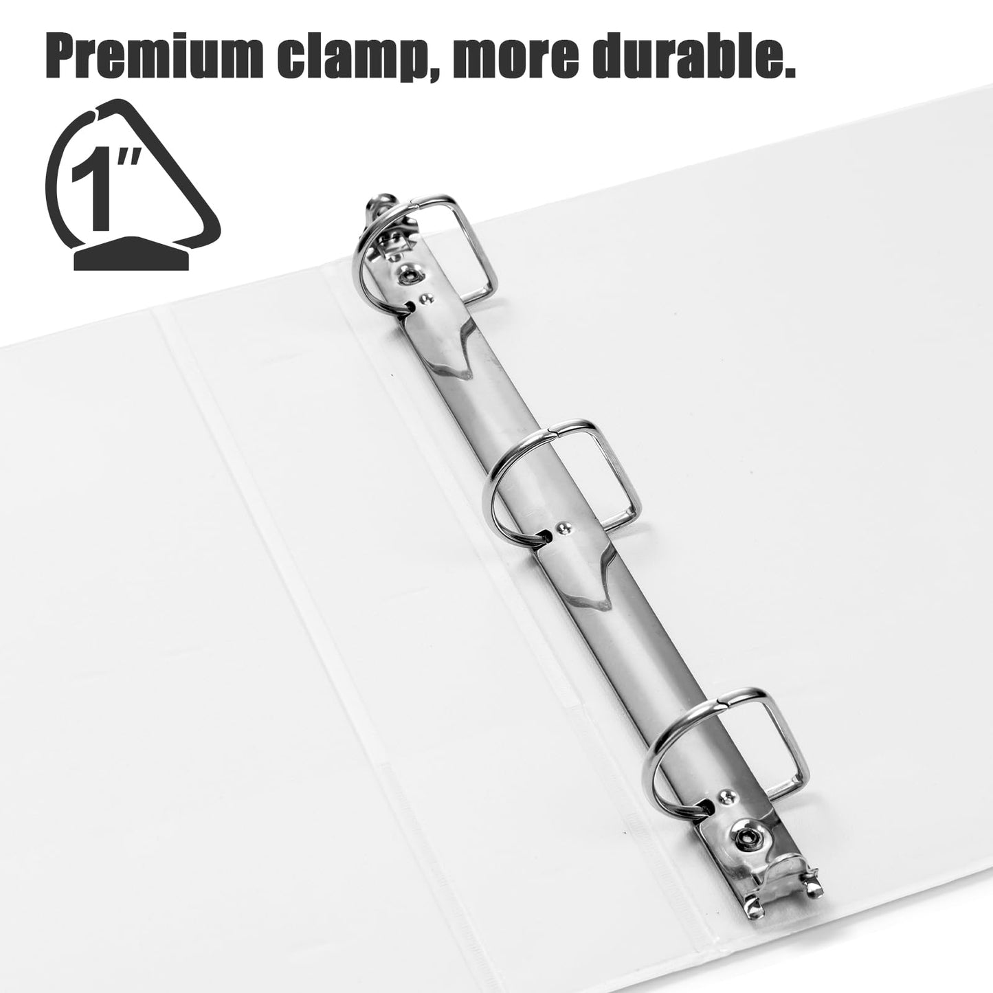 COMIX Heavy Duty Slant-D Ring View Binder, 1 inch 3 Ring Binders, Hold 225 Sheets of 8.5" x 11" Paper, 12 Pack (White)