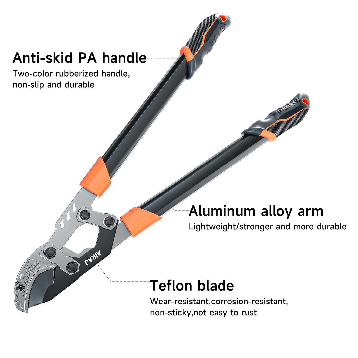 AIRAJ 27” Anvil Loppers for Tree Trimming Heavy Duty with Compound Action | Tree Branch Cutter with 2 Inch Cutting Capacity | Chops Thick Branches Ease | Garden Lopper Pruning Shears Heavy Duty