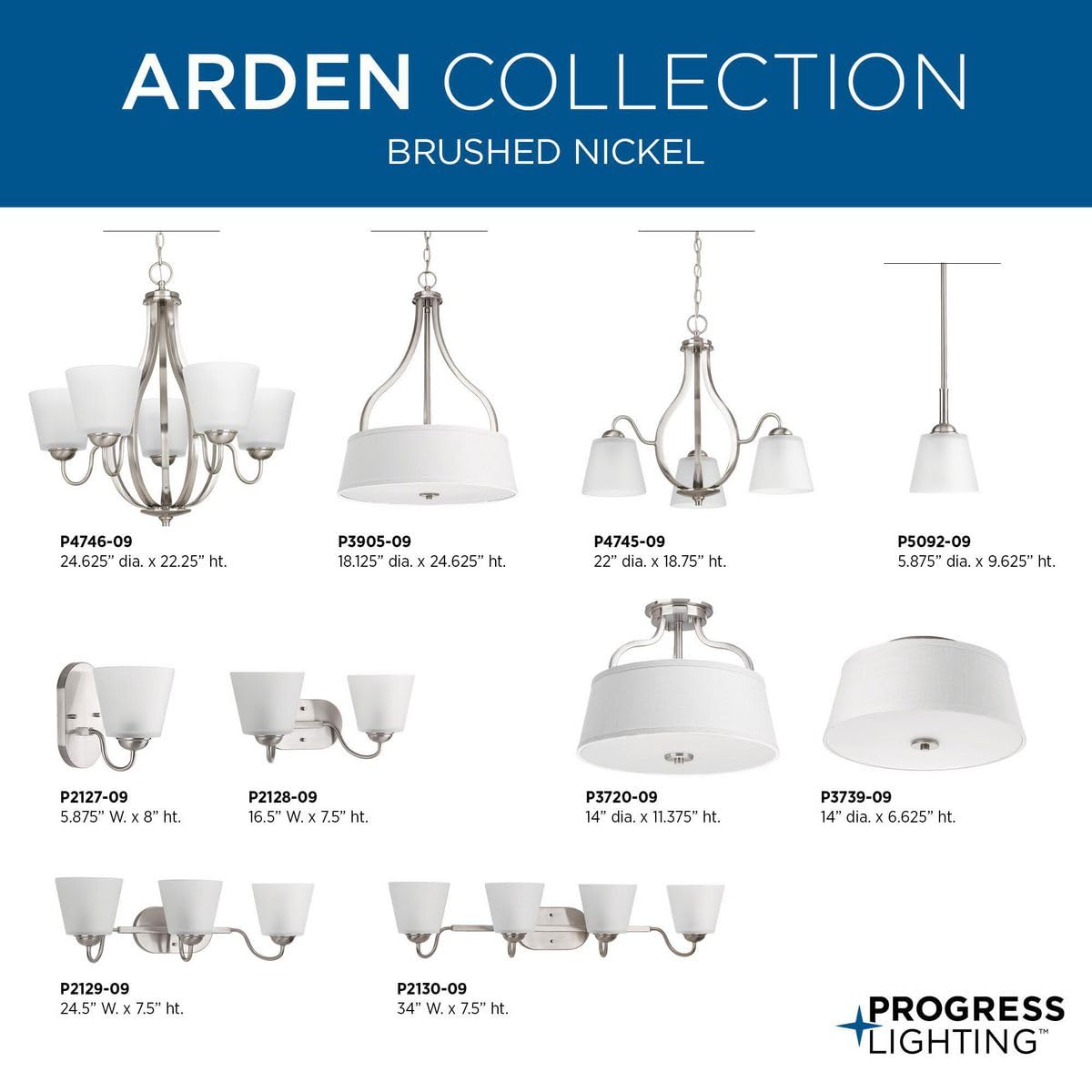 Arden Collection Two-Light 14" Semi-Flush Convertible