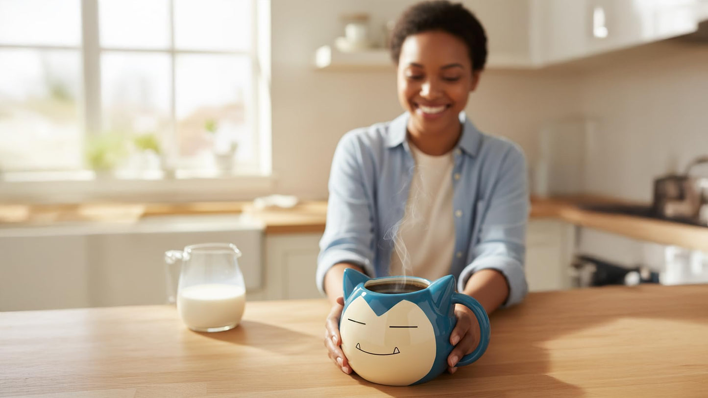 Silver Buffalo Pokemon Snorlax Face Ceramic 3D Sculpted Mug, 20 Ounces