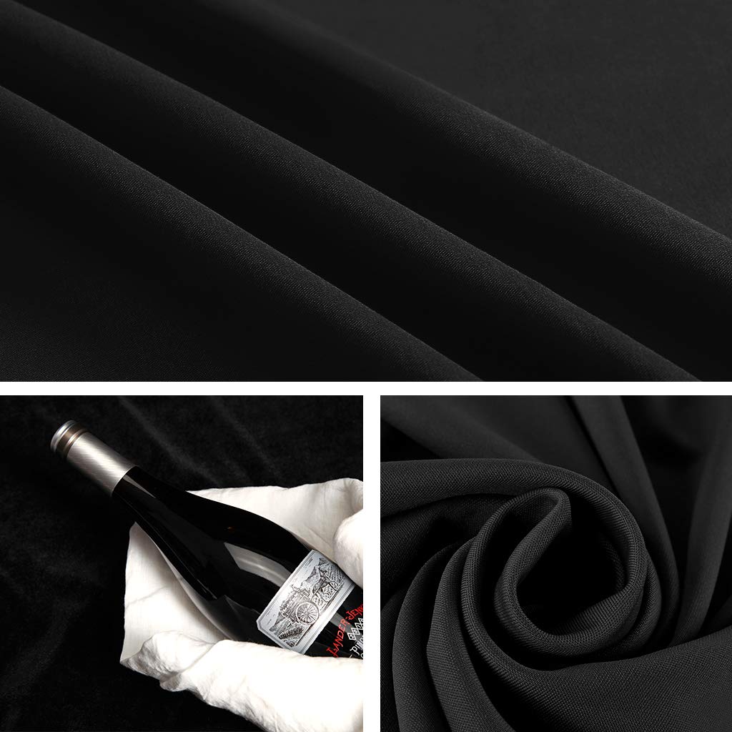 CPLIRIS 10x20ft Black Backdrop for Photography, Pure Polyester Black Photo Booth Backdrop Collapsible Black Screen Curtain with for Portrait Photoshoot, Party and Video