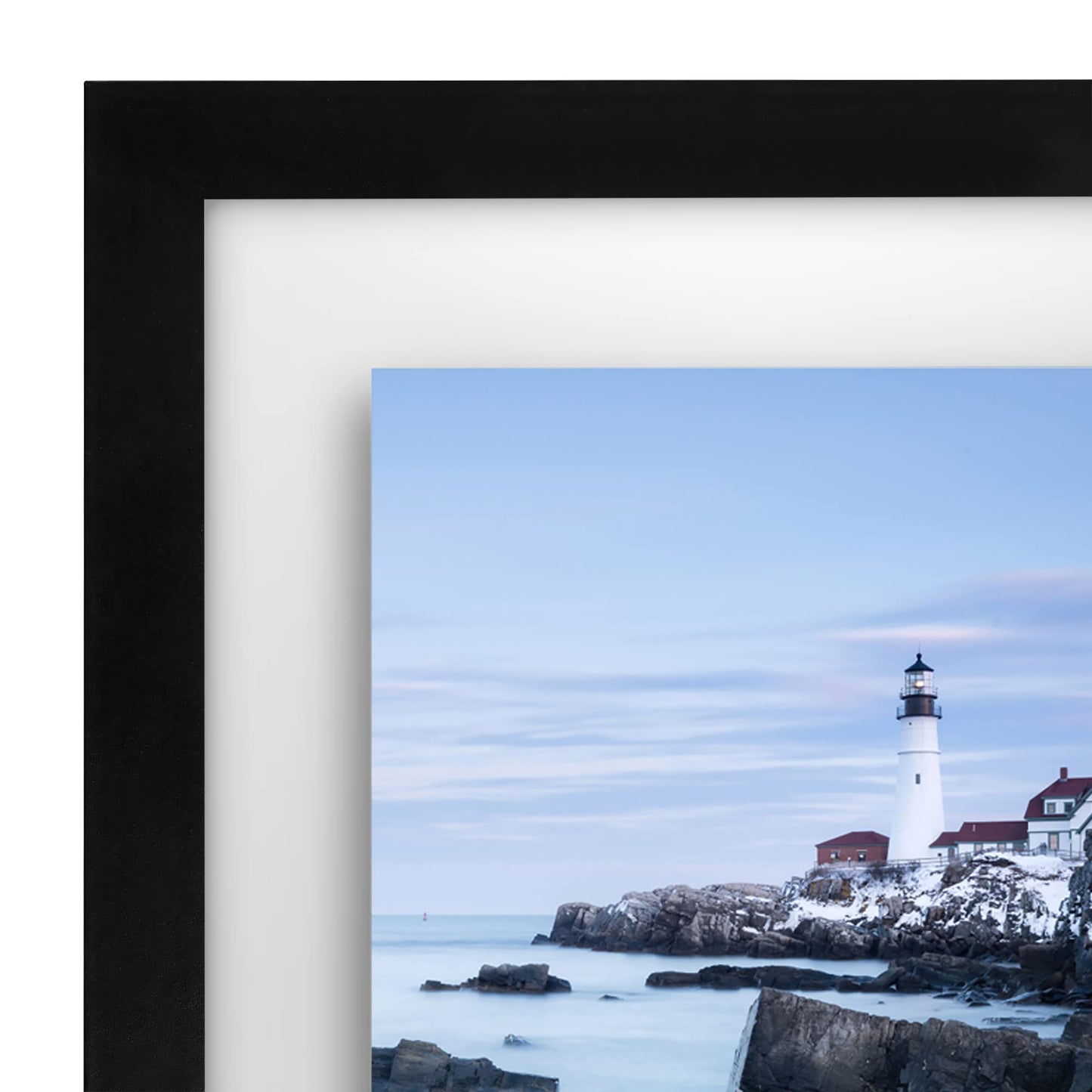 Americanflat 11x14 Floating Picture Frame with Polished Crystal-Clear Glass - Set of 2 - Use as 8x10 Frame or Display 5x7 Photo - Signature Float Collection - Photo Frames for Wall Display - Black