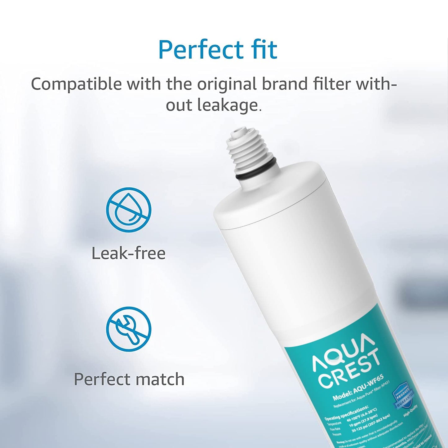AQUACREST AP431 Replacement Cartridge for Aqua-Pure AP430SS, Whole House Water Scale Inhibition System, Helps Prevent Scale Build Up On Hot Water Heaters and Boilers, Pack of 3