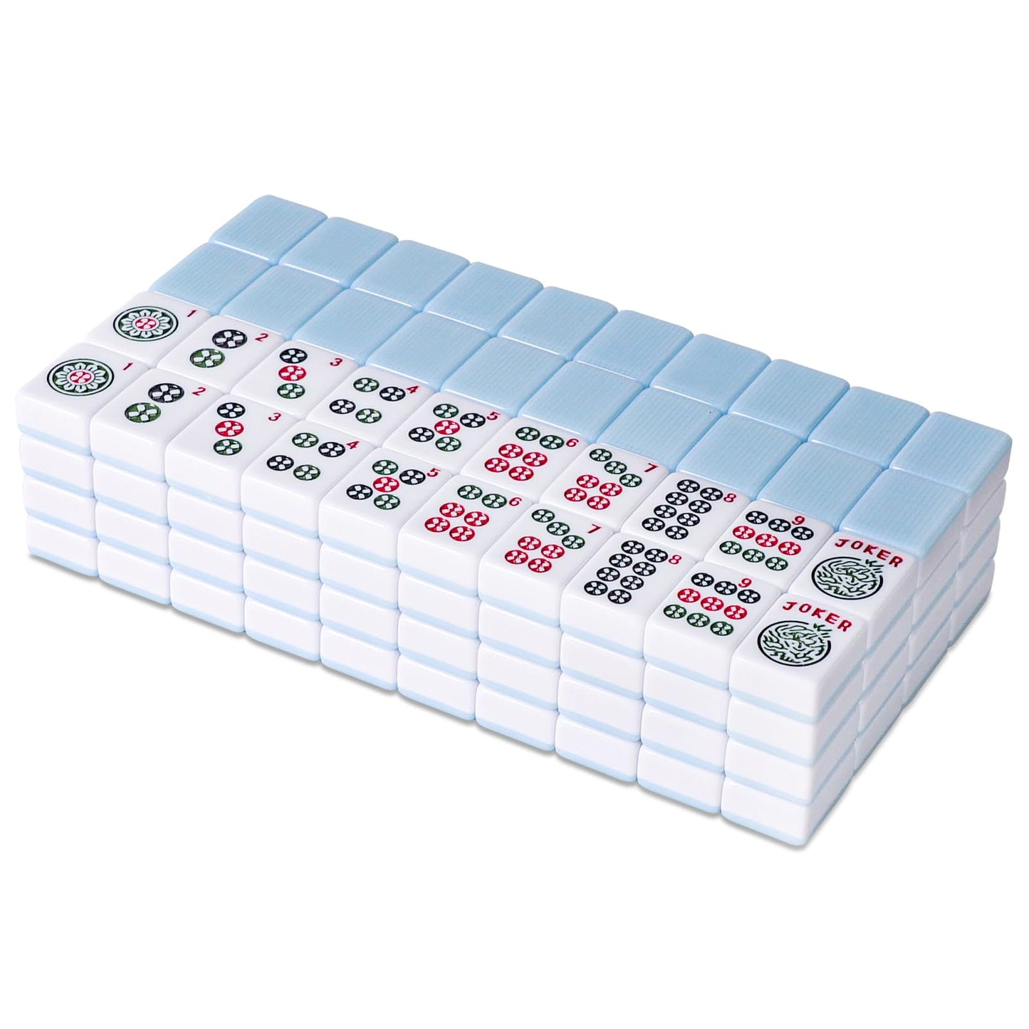 American Mahjong Tile Set with 166 Blue Back Tiles (1.2”, Tiles Only)