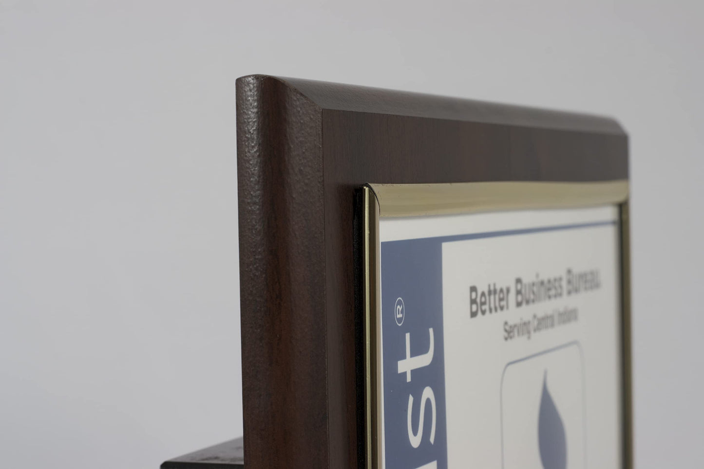 10.5 x 13" Certificate Display Plaque - Offered in Coated Cherry Wood with an 8.5 x 11" Gold Frame - Slide in your Diploma, Award Certificate, Award of Achievement, Class Photo, and More