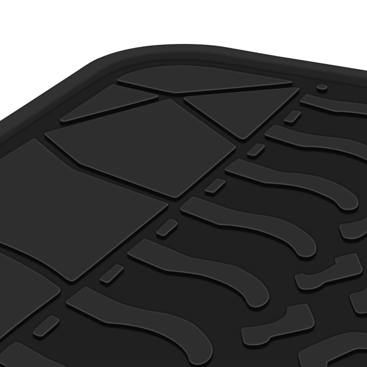 San Auto Car Floor Mat Custom Fit for Jeep Compass 2017-2025 2026 Full Black Rubber Auto Floor Liners Mat Set All Weather Protection Heavy Duty Odorless