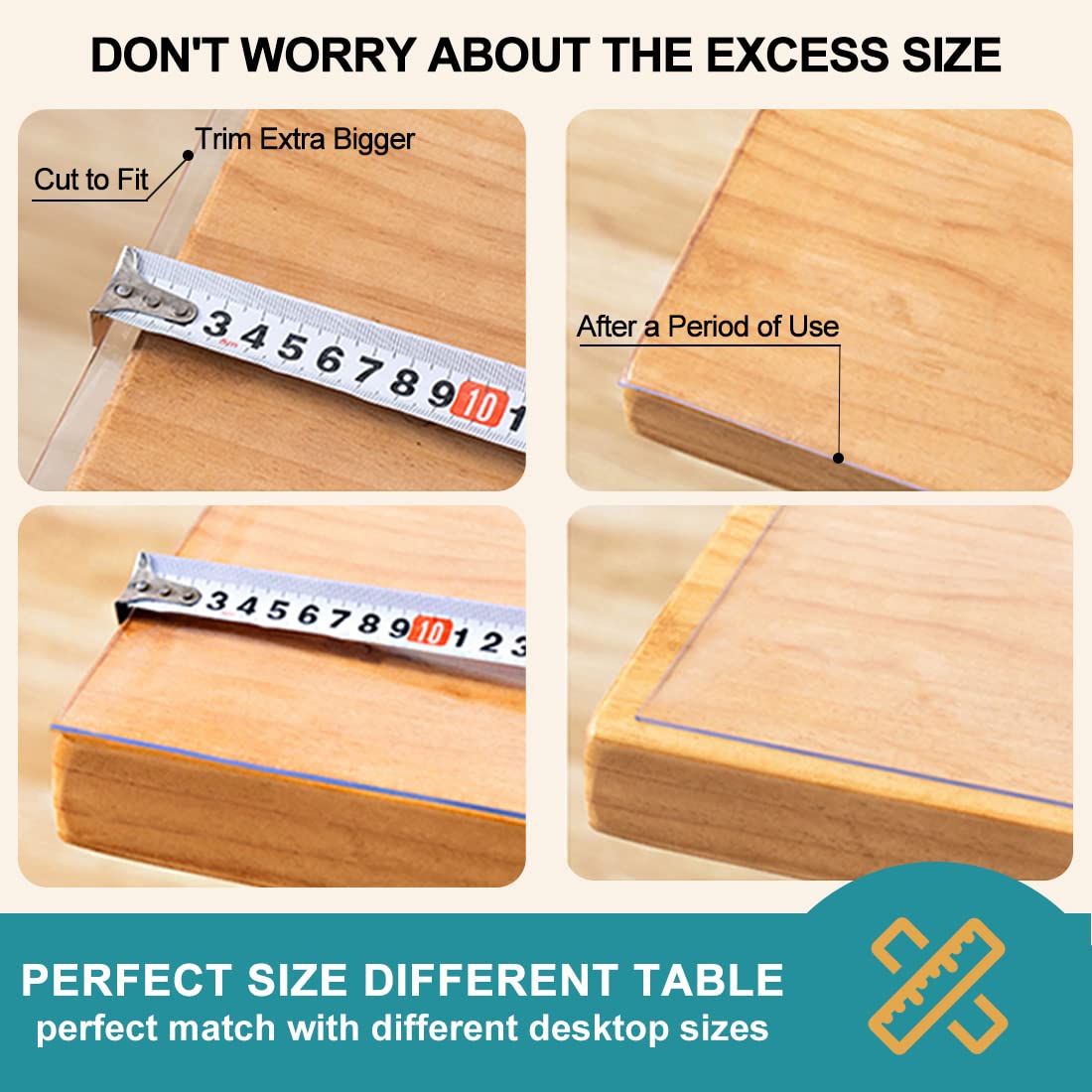 48 inch Dia Round Clear Dining Room Table Protector Tablecloth Cover Desk Top Pad Mat for Glass Kitchen Countertop Coffee Marble End Sofa Side Bistro Bar Night Stand Corner Table Plastic PVC Vinyl