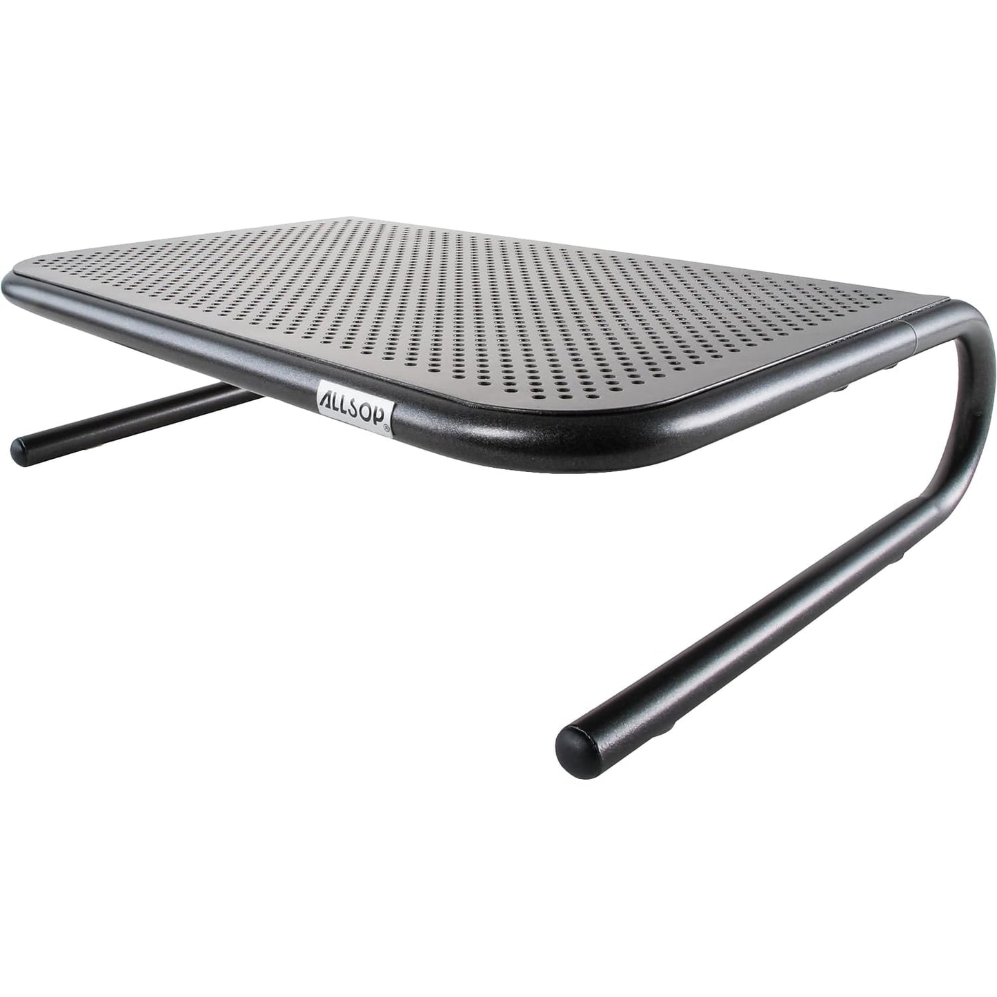 Allsop Metal Art Jr. Monitor Stand, 14-Inch wide platform holds 40 lbs with keyboard storage space - Pearl Black, 2 Pack