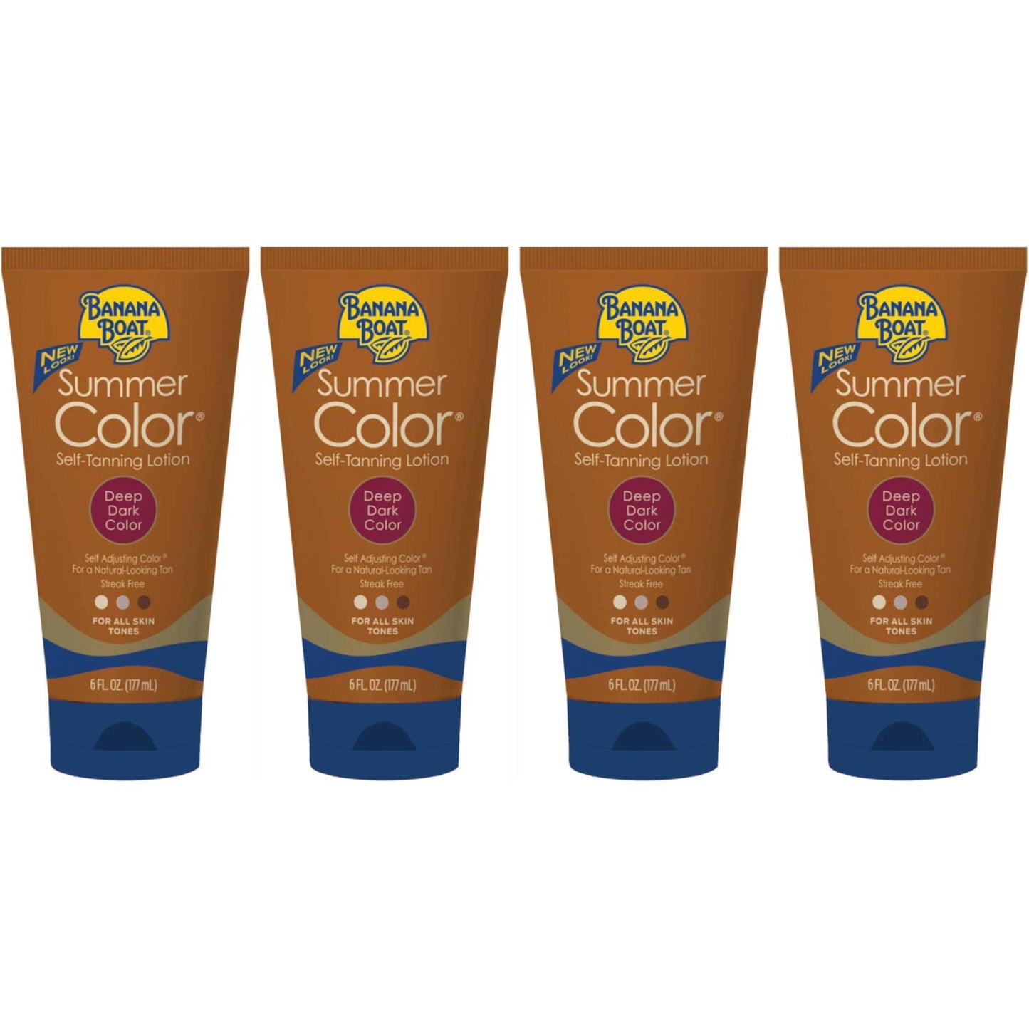 Summer Color Self Tanning Lotion - Deep Dark Color, 6 Ounces each (Value Pack of 4)
