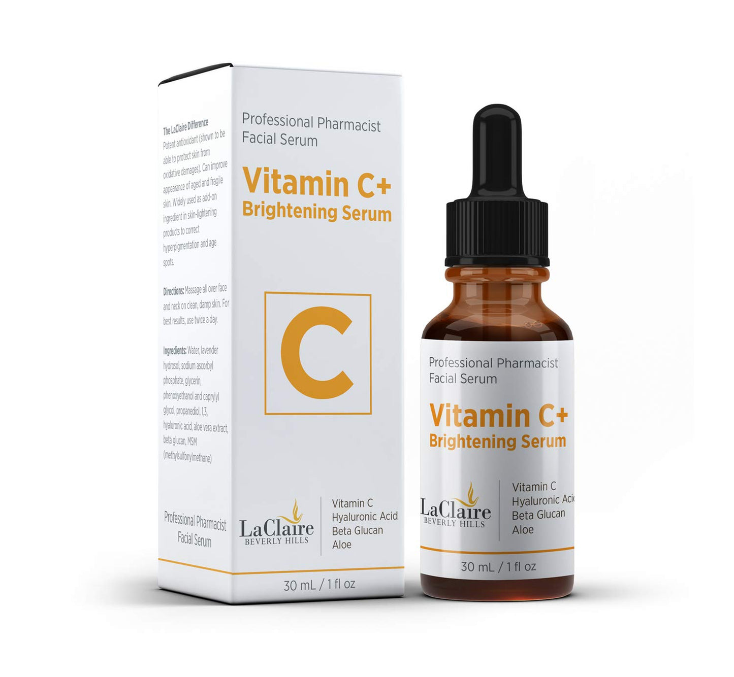 LaClaire Skincare Duo: 2 Units of 8% Complex Retinol Face Serum 15ml & 30ml + Vitamin C Plus Serum 30ml - Anti-Aging, Brightening, Firming, Smoothing