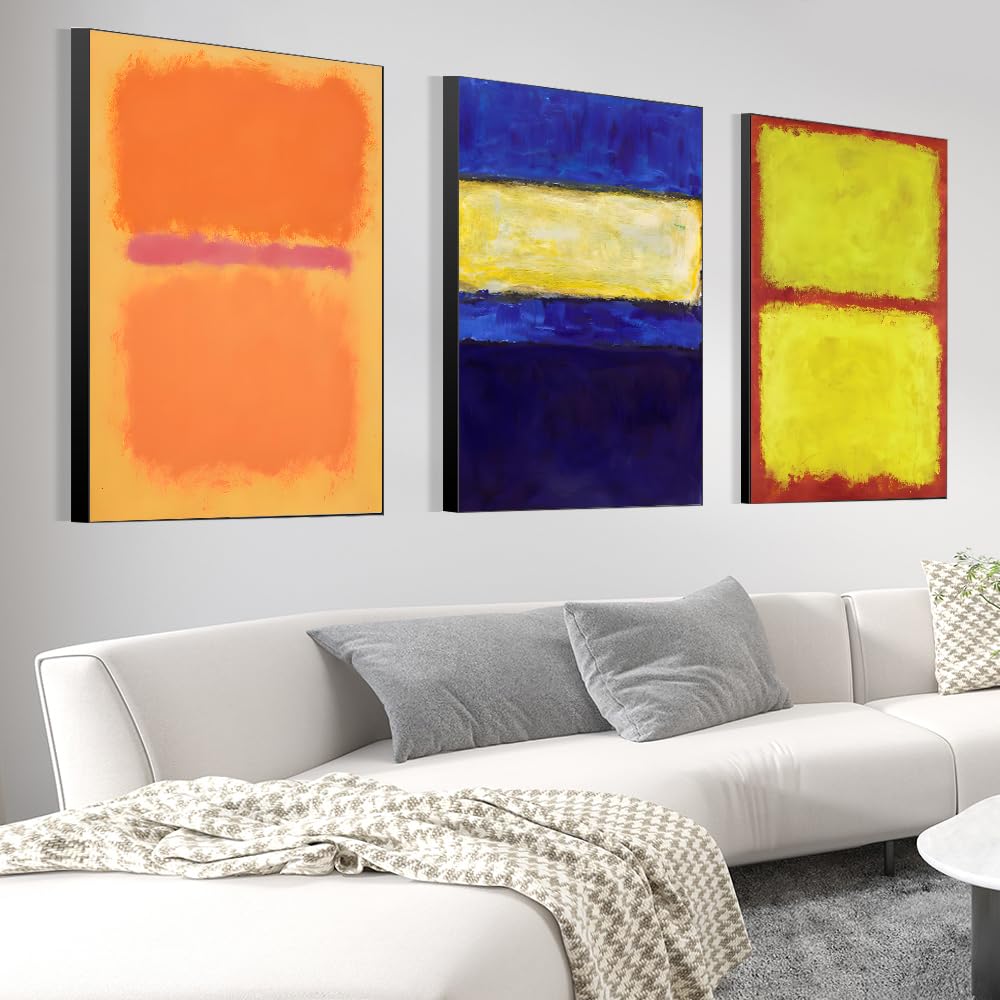 FCHUI Wall Art, Canvas Frame Simple Natura Abstract World Famous Painting Prints, Large Size Paintings Set of 3 Aesthetic Wall art decor for Living Room Bedroom Kitchen Office