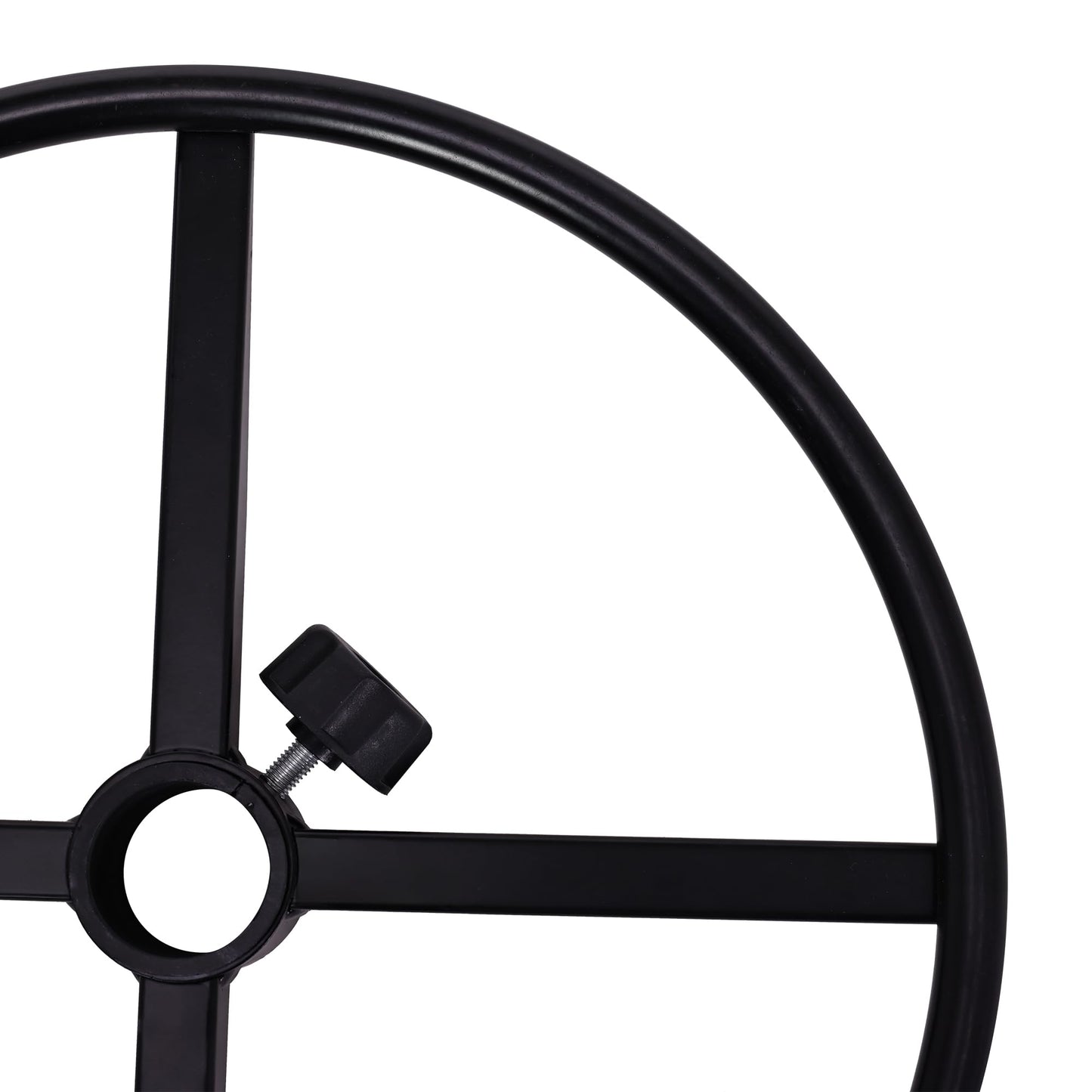 Frassie 17.7 inch Metal Chrome Office Stool Foot Rest Ring, Black Studio Drafting Chair Footrest Ring (Black)