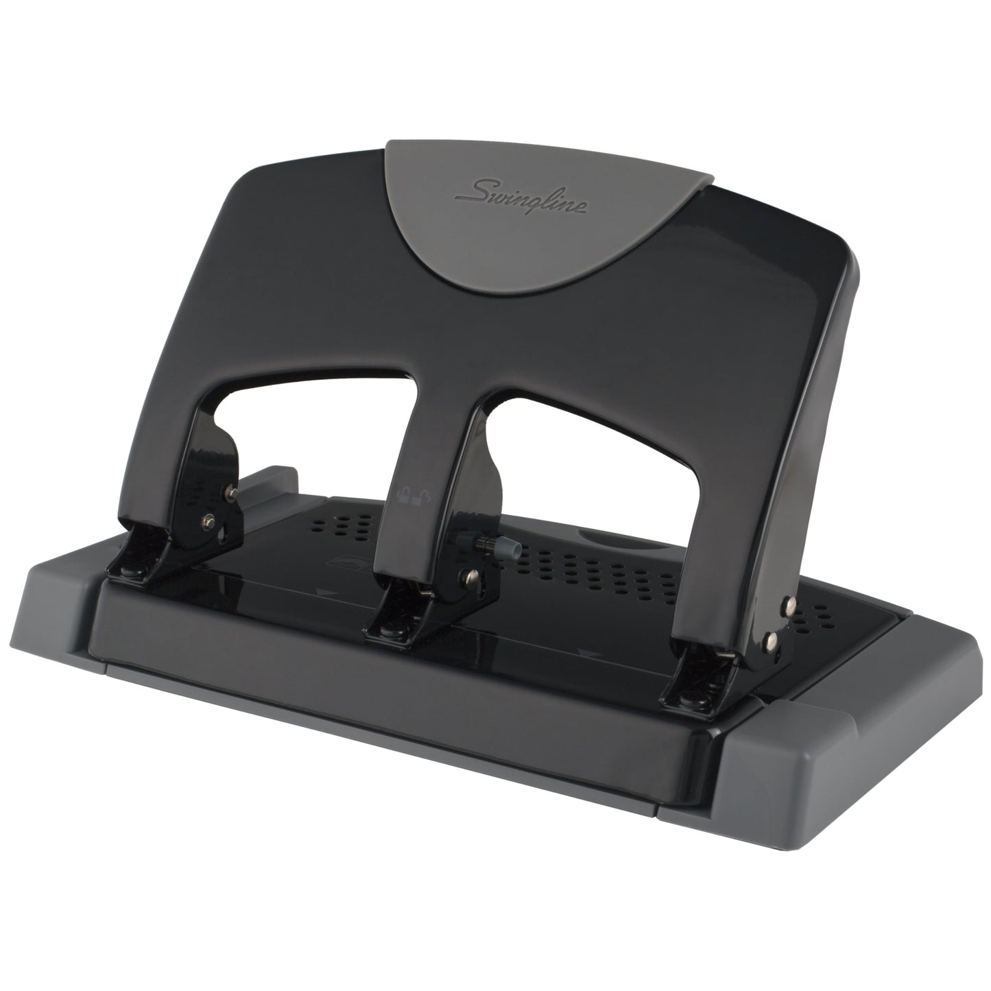 Swingline 3 Hole Punch, 45 Sheet Capacity Three Hole Puncher 3 Ring, Paper Punch, SmartTouch Low Effort, Black & Silver (74136)