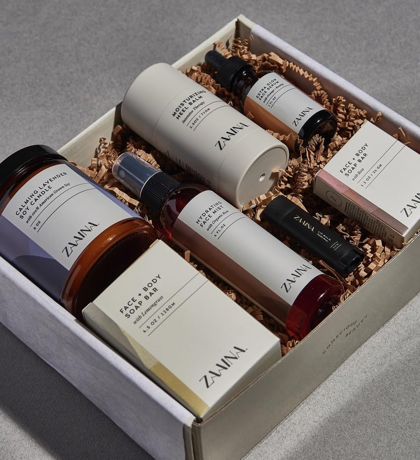Spa Gift Set for Her - Relaxation Spa Kit for Women, Handmade Pampering Spa Gifts for Women, Spa Gift Basket for Mom, At Home Bath and Body Self Care Spa Package, Birthday Gifts for Women by ZAAINA
