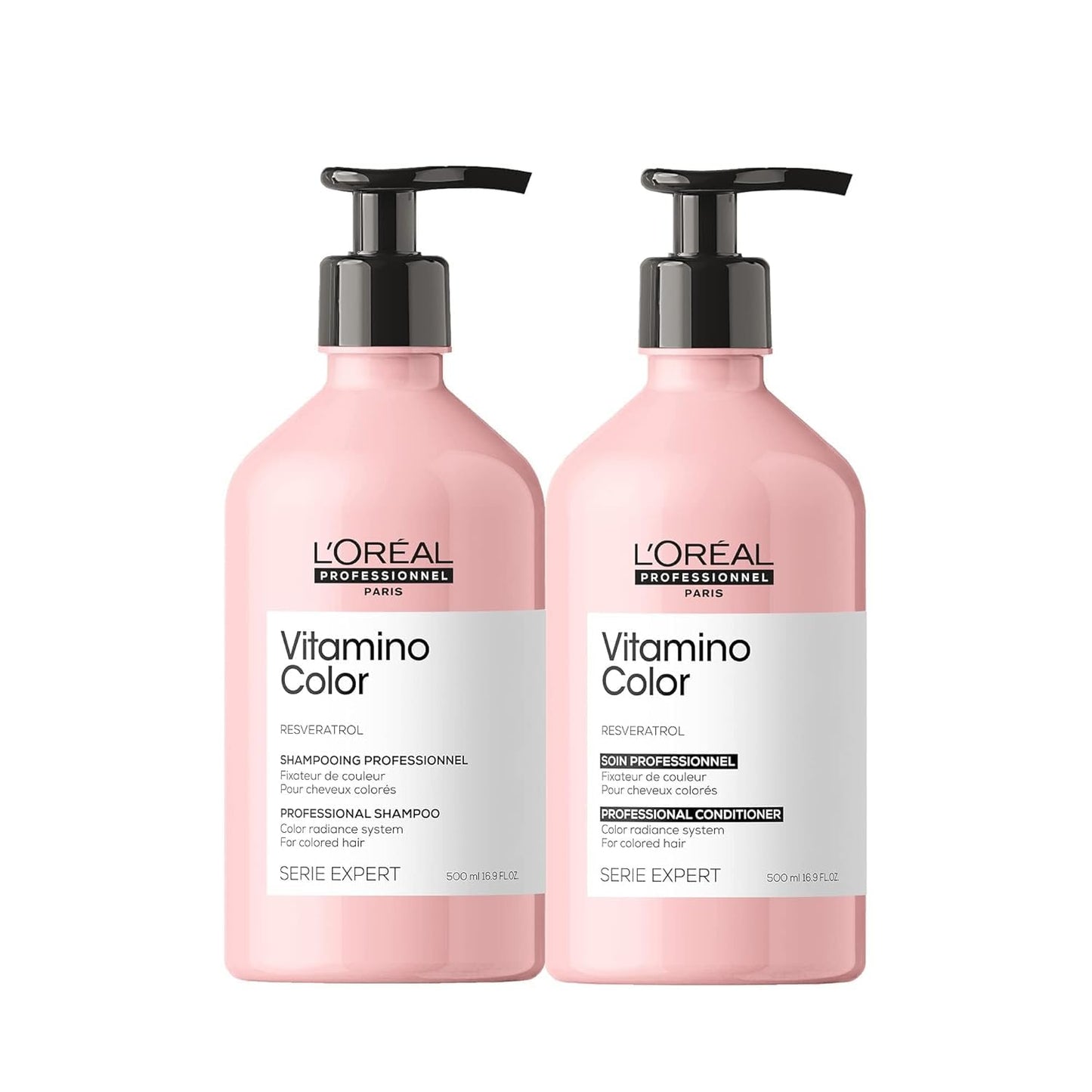 L'Oreal Professionnel Vitamino Color Shampoo & Conditioner Set - Protects & Preserves Hair Color, Prevents Damage, Adds Vibrancy & Enhances Shine
