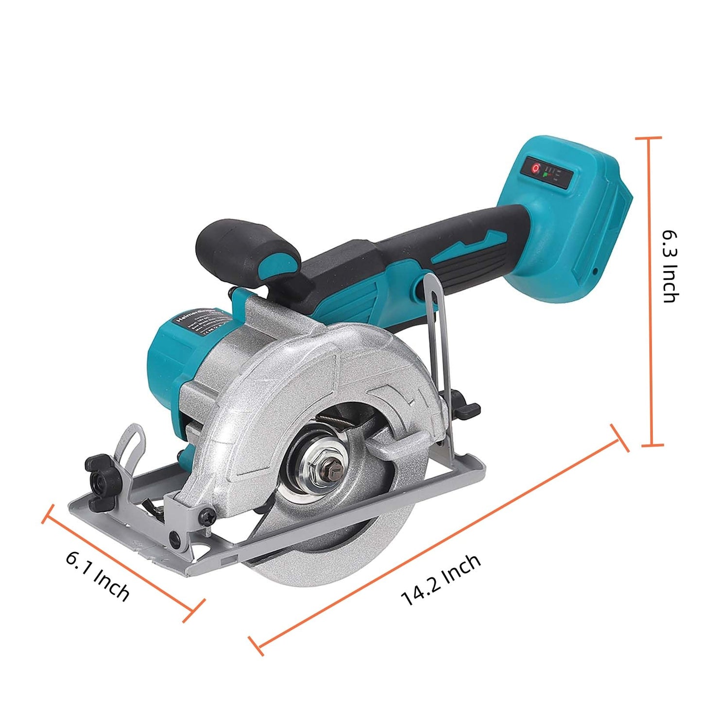 5 Inch Brushless Cordless Circular Saw with 4000mAh Battery,6500 RPM Compact Circular Saw,20mm Arbor with 1 TCT 30T Wood Blade and Scale Ruler