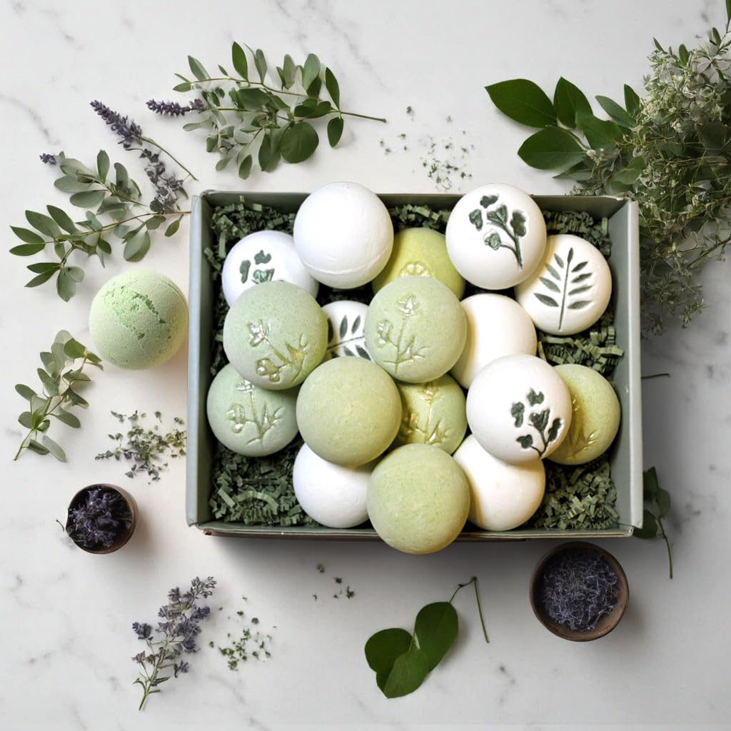 Plantful™ Natural Organic Handmade Bath Bombs,12 Gift Sets, Aromatherapy, Moisturize, Essential Oils, Bubble Bath for Kids, Perfect Gifts for Men and Women, Kindness Self Care, Valentine's Day Gifts