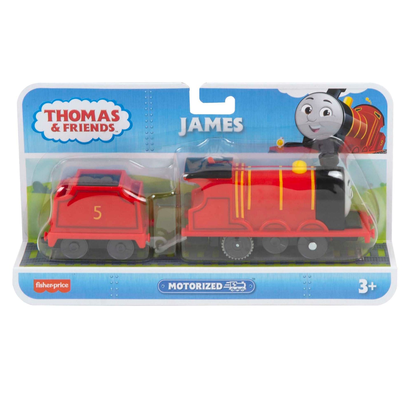 Fisher-Price Thomas & Friends James Motorized Toy Train Engine for Preschool Kids Ages 3 Years and Older