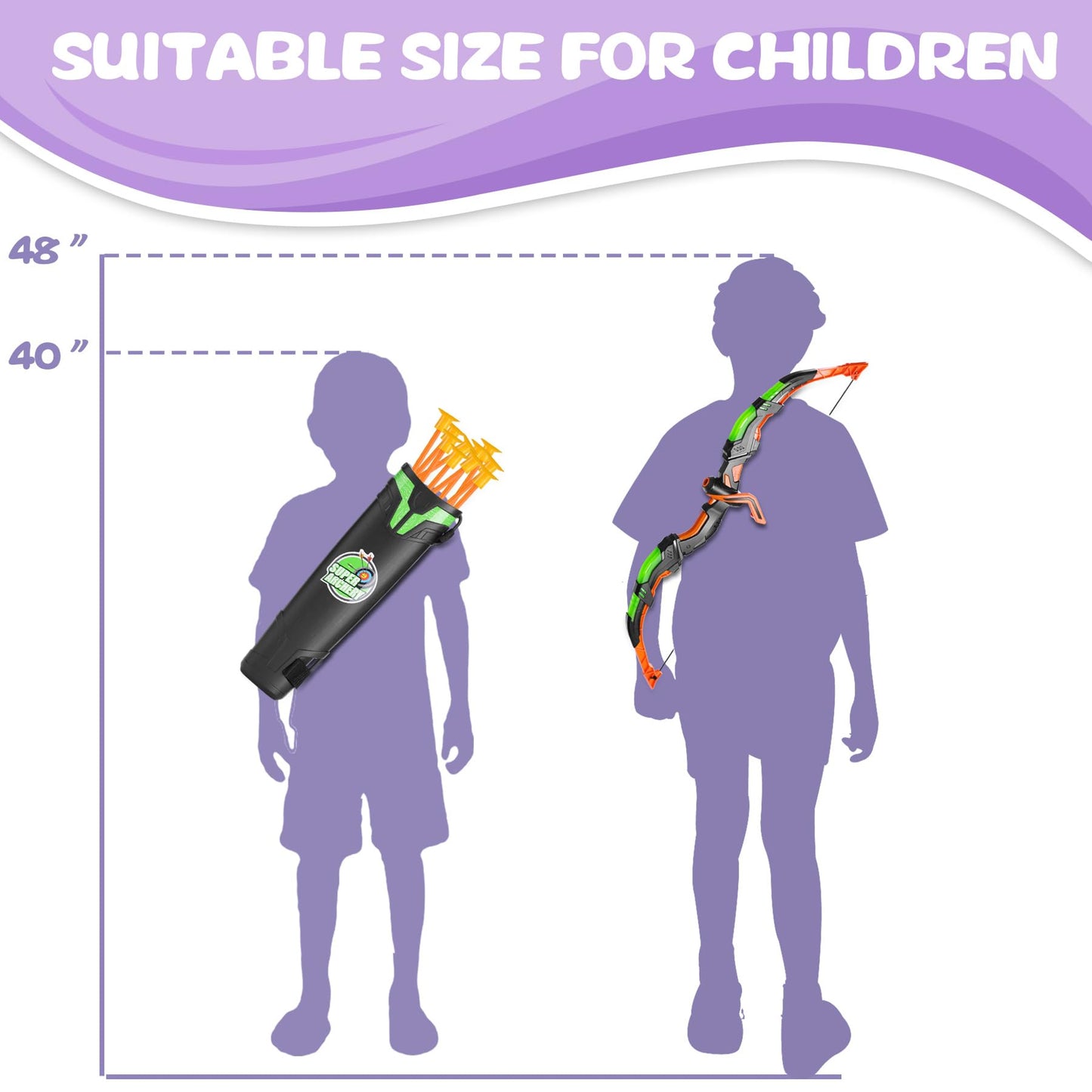 2 Bow and Arrow Set with Standing Moving Lens and 2 Colors, 20 Suction Cup Arrows, Lighted Archery Toys for Kids Ages 4-12 Boys Girls Indoor Outdoor