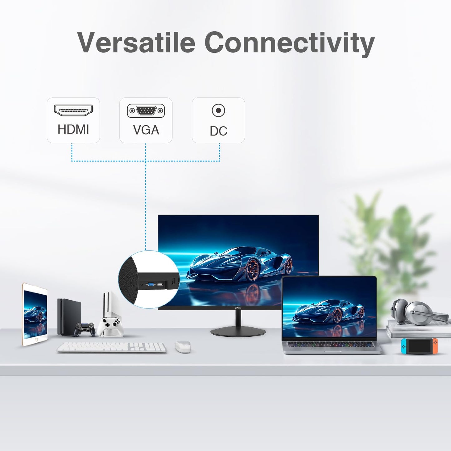 ArcticPro 22inch Computer Monitor, FHD 1080p, 100Hz Office and Gaming Monitor, 4ms Response Time, 3-Sided Frameless, Ultra Slim, VESA Mountable, Anti-Blue Light Design, HDMI, VGA,