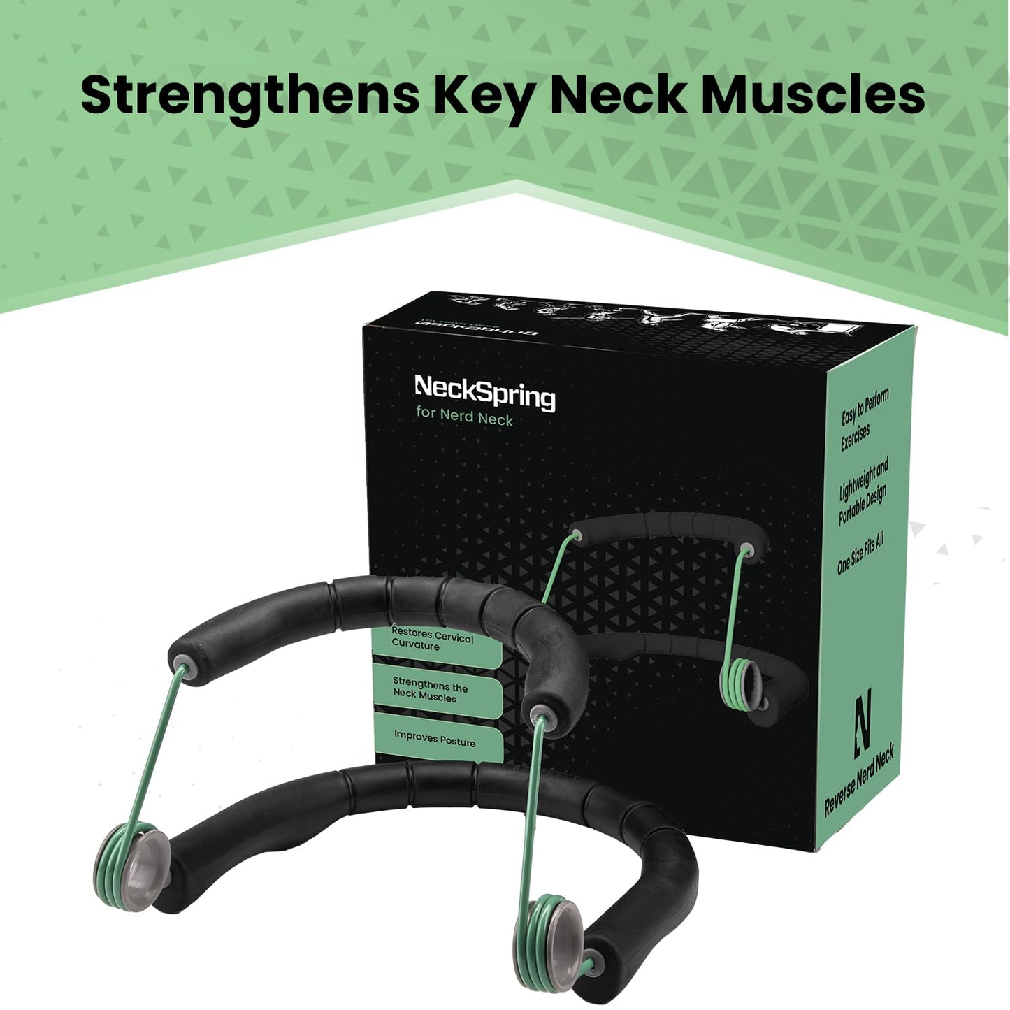 Portable Neck Strengthener by NeckSpring, Relieves Pain, Restore Cervical Curvature, Improves posture, and Reverses Nerd-Neck