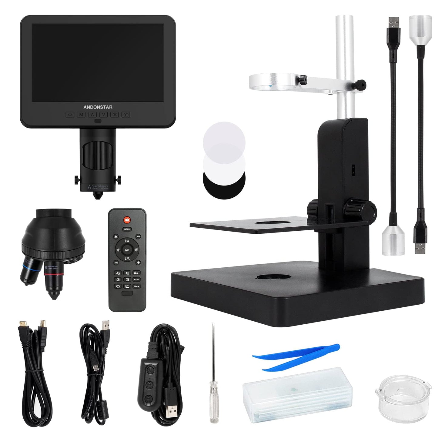 Andonstar AD246SP 4000X UHD 2160P HDMI Digital Microscope for Biological Microscope Kit,PCB Soldering Microscope for Phone Watch Repairing