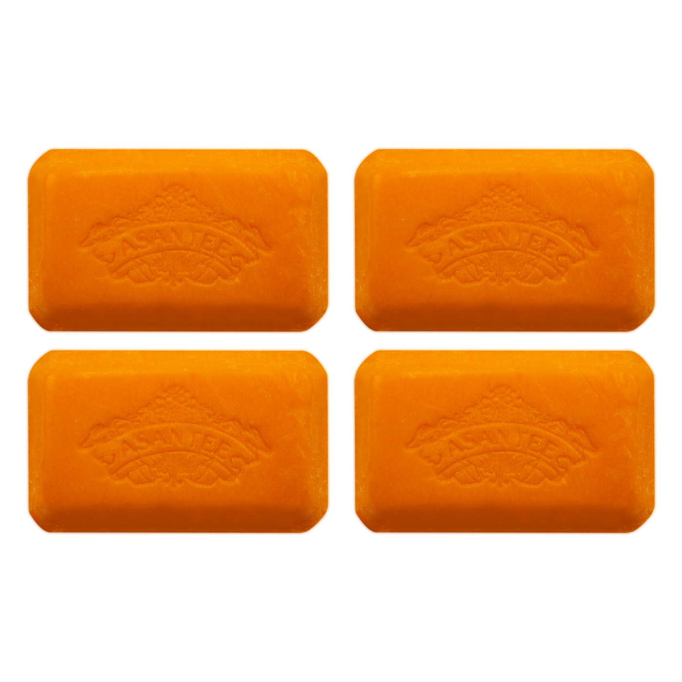 ASANTEE PAPAYA & HONEY Soap Bars with Vitamin C,E and Q10 Skin Cleansing 4.40 Oz (Pack of 4)