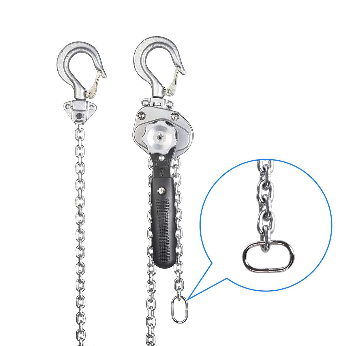 Amarite Mini Lever Chain Hoist 1/2 ton,Small Come Along 1100 lbs 5ft Lift ,Weighs just 5.8 pounds