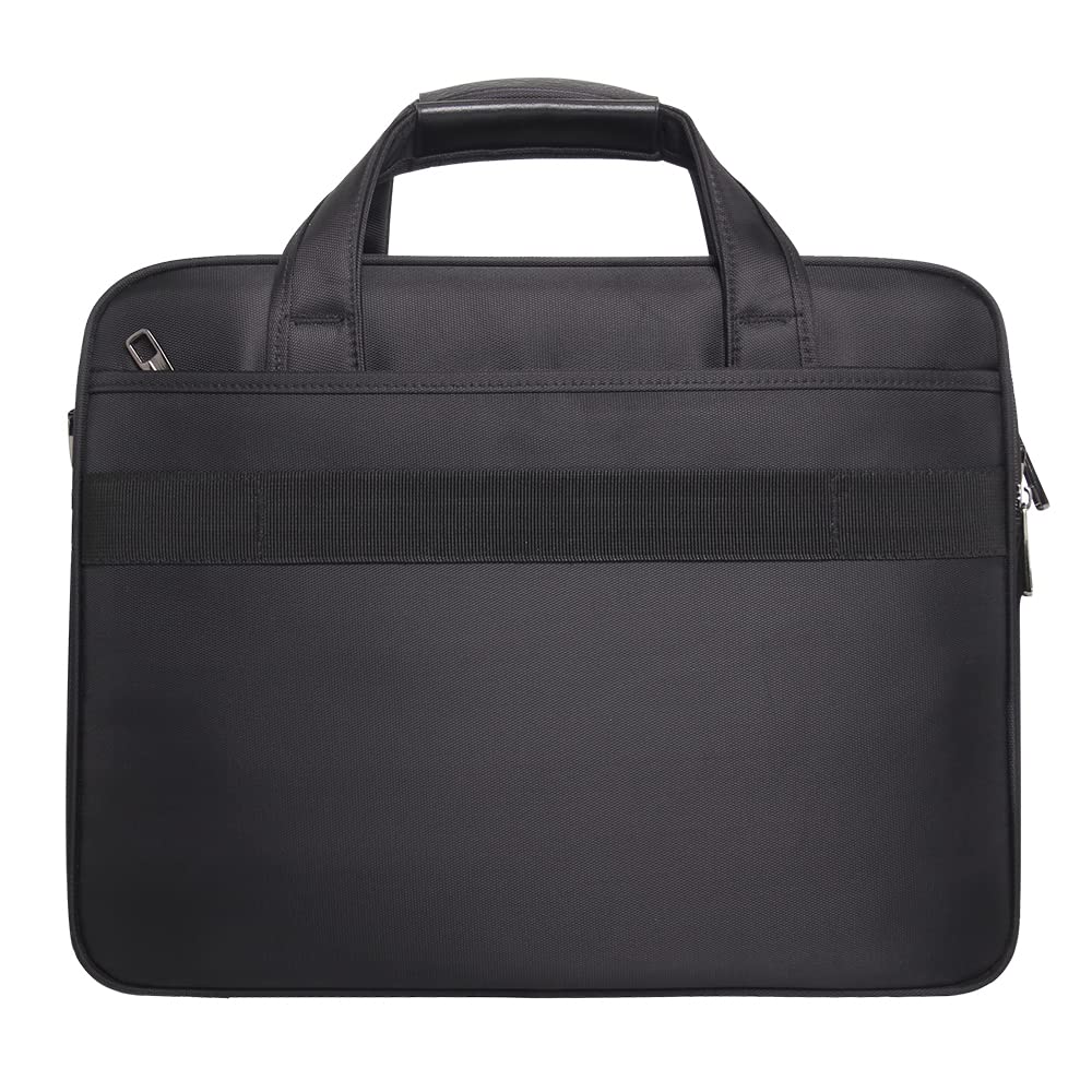 Large Briefcases For Men Canvas Tote Bag Laptop Case 19 Inch Computer Bag Work Bags Business Mens Bag Office Carrying Cases Messenger Bag Book Bag Black (X-Large Size