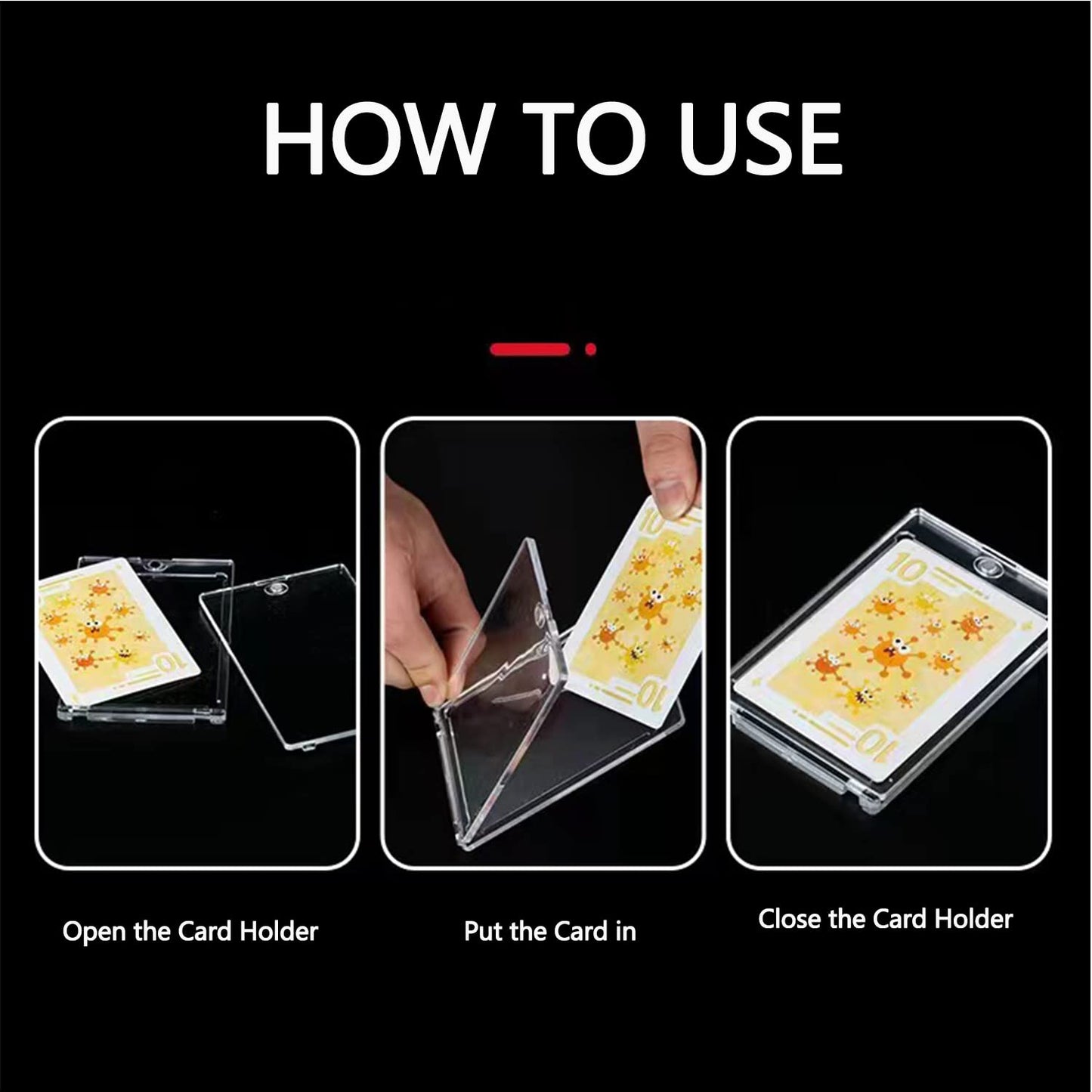 50ct Magnetic Card Holder 35pt, Card case Holder for Trading Cards,Card Protectors Hard Plastic, Card Sleeves Display case for Baseball Card Sports Cards
