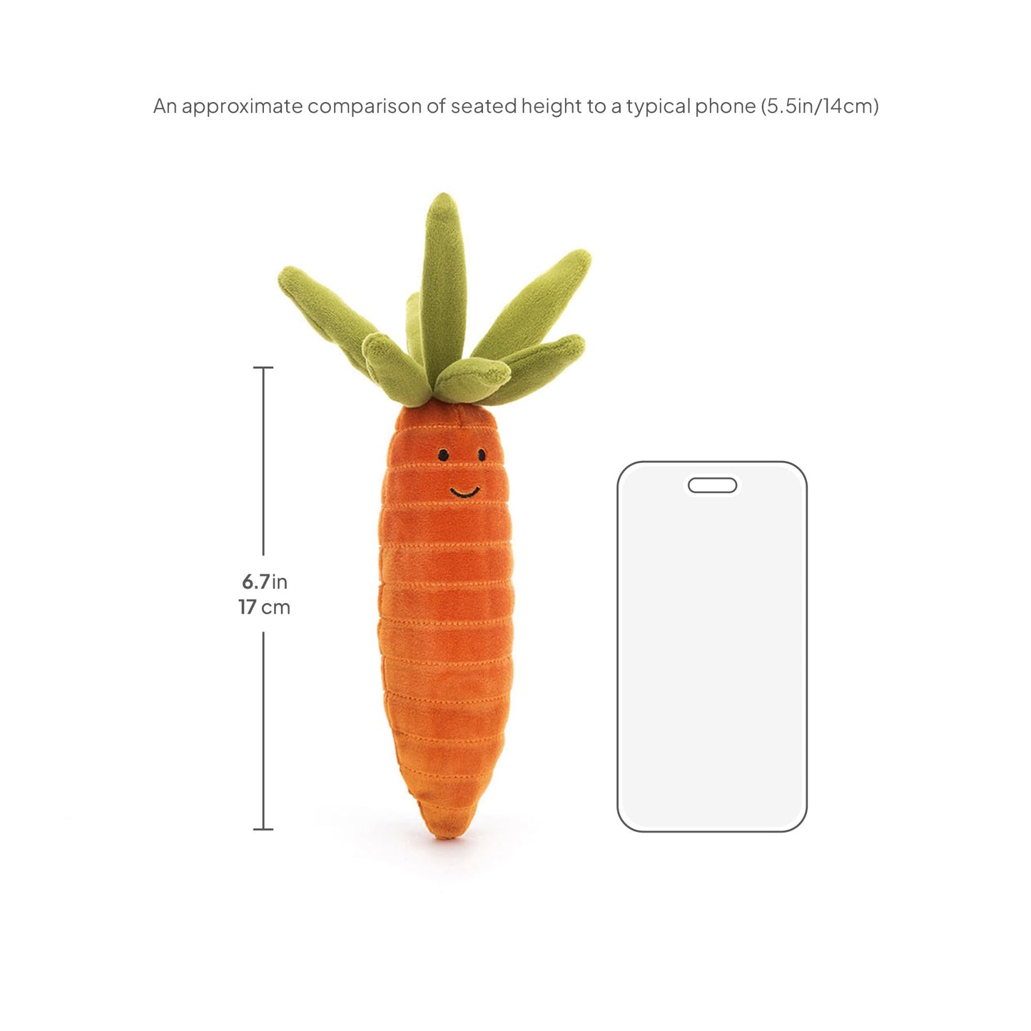 Jellycat Vivacious Vegetables Carrot Plush, 7 inches