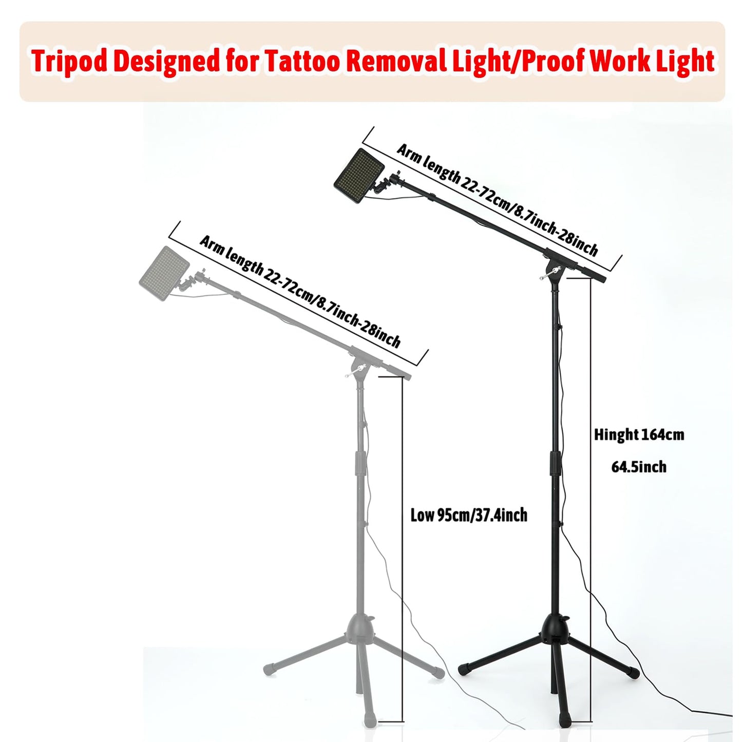 Polarized LED Tattoo Work Light Specialized Tripod for Optimal Stability