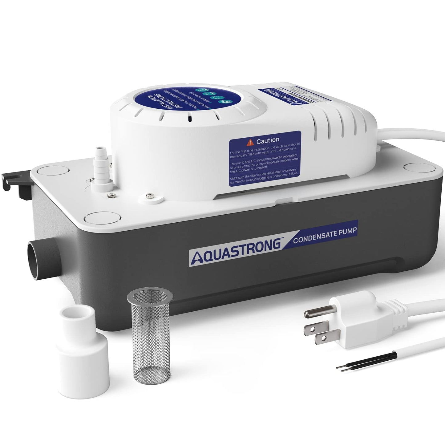 Aquastrong 1/38 HP 85 GPH HVAC Condensate Pump, 115V/230V, AC Condensation Remove Pump with Automatic Safety Switch & 19.7ft Tubing for Air Conditioner, Furnace, Dehumidifier,Ice Maker,Water Drain