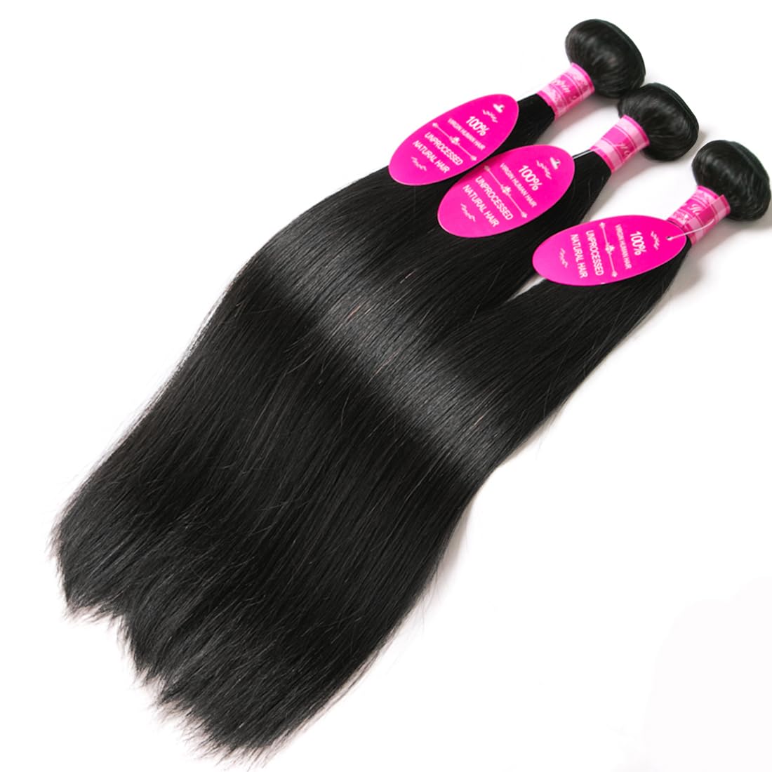 Straight Bundles Human Hair 3 Bundles 18 20 22 Inch Double Weft 12A Brazilian Weave Straight Bundles Human Hair Unprocessed Virgin for Women Natural Color