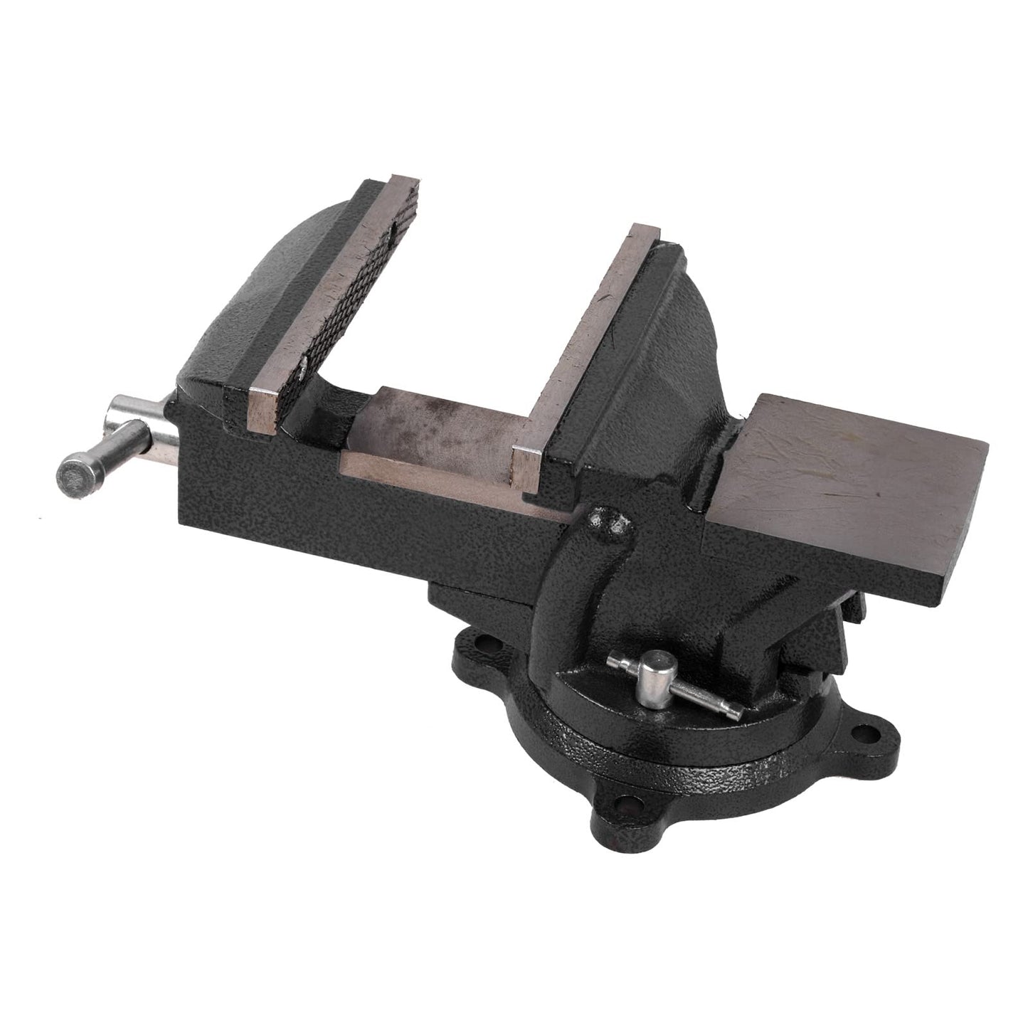 6" Heavy Duty Bench Vise, Pipe Vise Bench Vices with Anvil Swivel Table Top Clamp Locking Base, Double Swivel Rotating Vise Head& Body Rotates 360°-Black