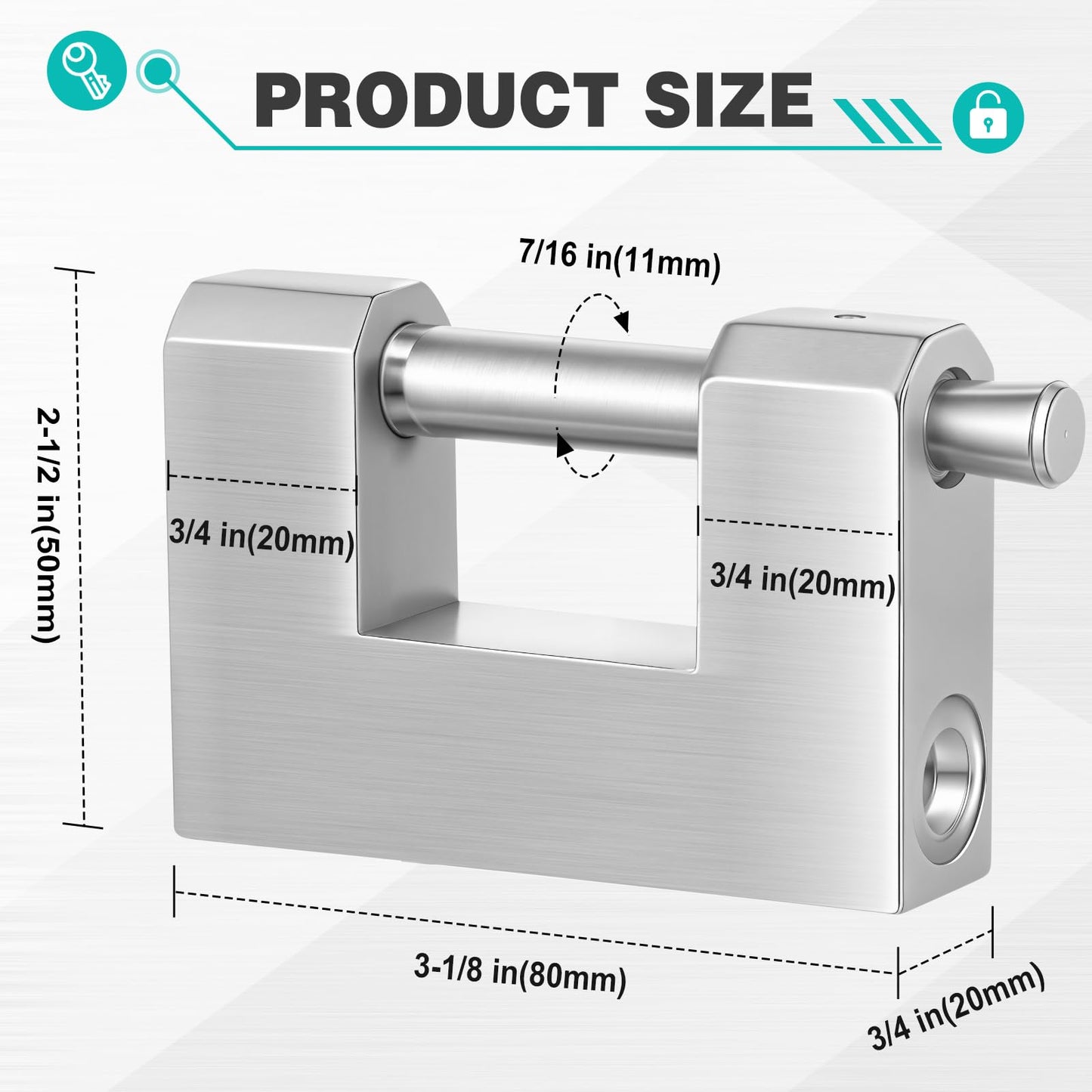 Blulu 4 Pack Shipping Container Locks Stainless Steel D-Shaped Padlock with Keys Heavy Duty Lock for Garage Door, Storage Unit, Motorbike, Shed & Garage, Silver