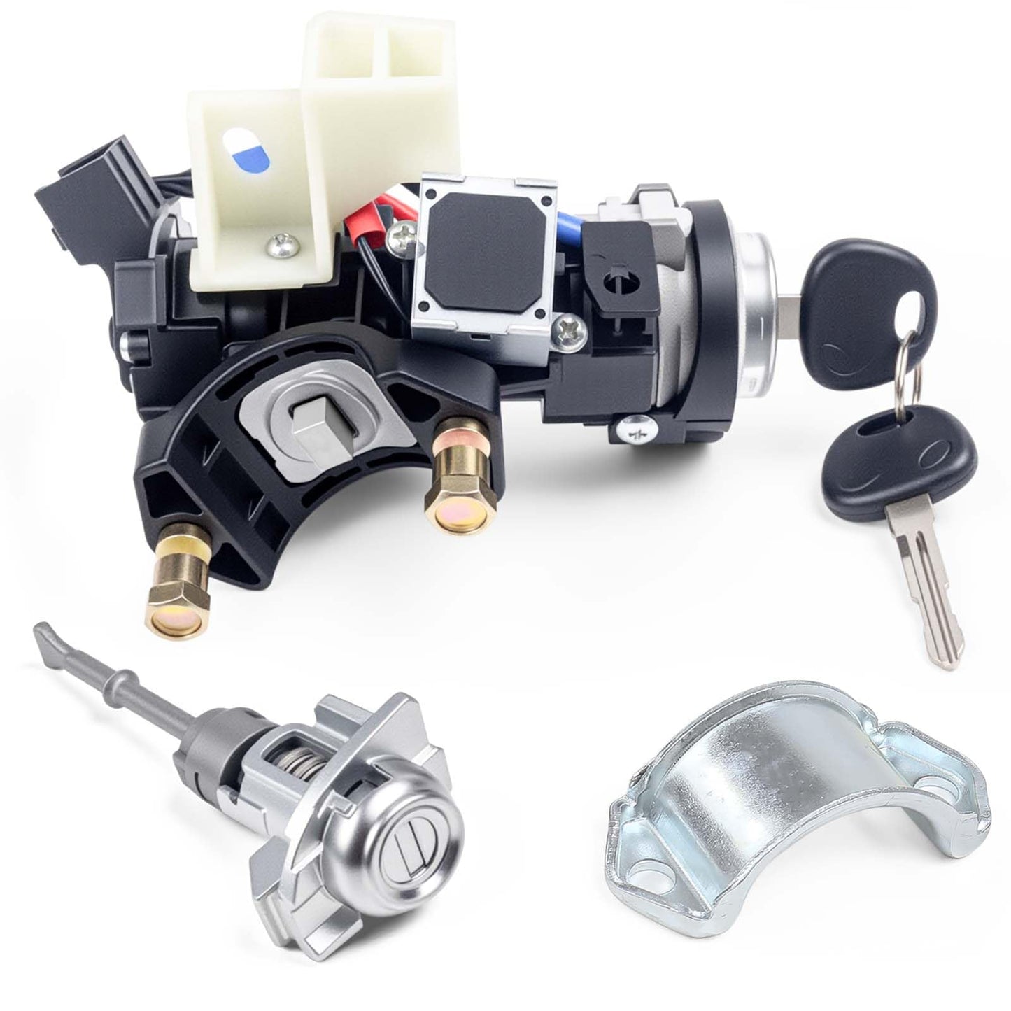 81905-F2230 Ignition Lock Switch Assembly with Door Lock Cylinder & Keys Fit for Hyundai Elantra 2017-2020 Ignition Lock Cylinder with Housing Replace# 81910-F2130, 81970-F2B00, 81900-F2H00