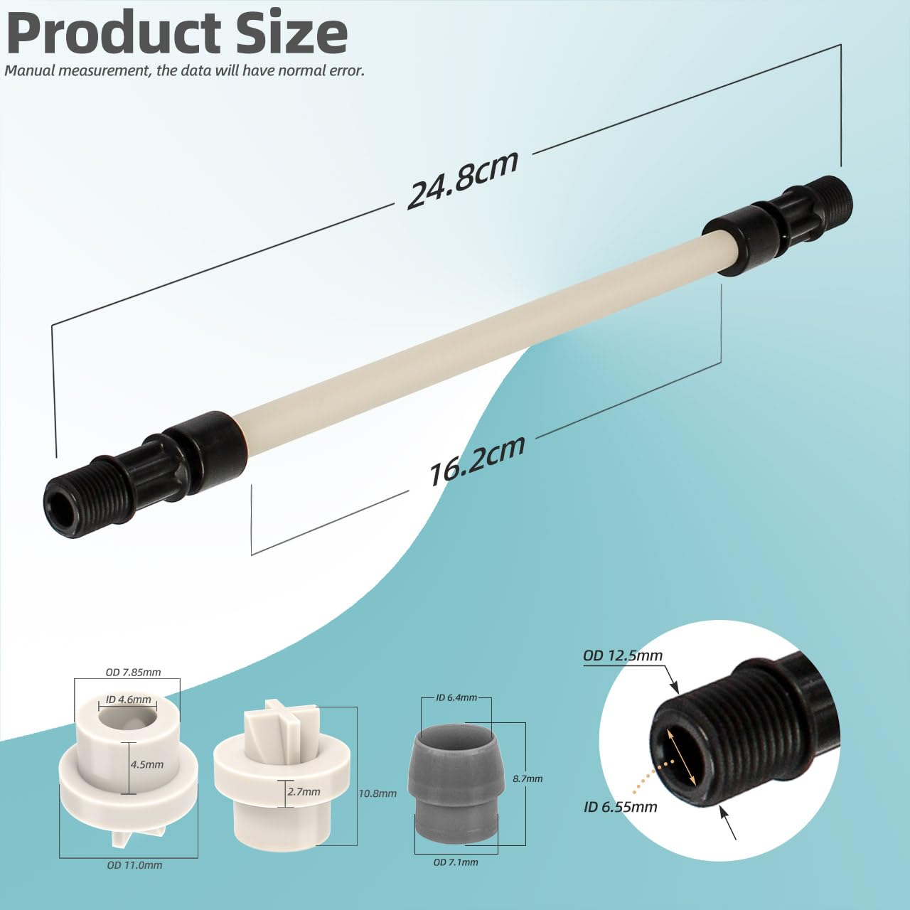 MCCP202 Pump Tube & MCCVDB0 Check Valve Duckbill Replacement Fit for Sten-ner Pump, Pump Tube #2, 0-100 Psi / 0-6.9 Bar, Fits Classic 85Mhp17, 45, 85, Single Head, SVP & M128 Pumps (5 Set)