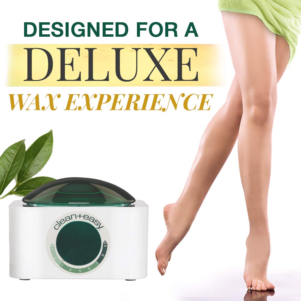 Clean + Easy Deluxe Wax Warmer – Thermostatically Controlled Hair Removal Wax Heater for Salon & Home Use, with No-Mess Scraper Bar, 120V