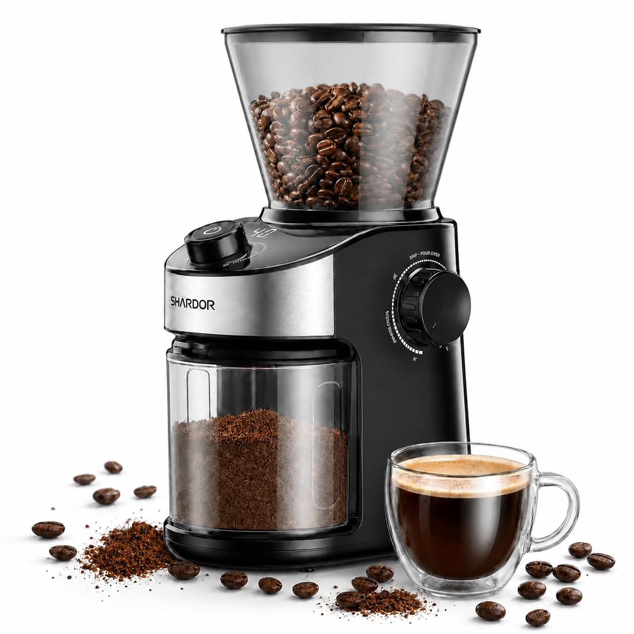 SHARDOR Burr Coffee Grinder Electric with 32 Grinding Sizes