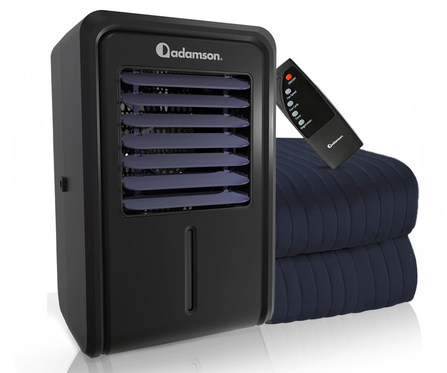 Adamson B10 Navy Blue Bed Cooling System - Twin 75” L x 39” W - 100% Cotton Mattress Cooling Bed Pad for Night Sweats - Water Bed Cooler - Ideal for Hot Sleepers - 5-Year Assurance