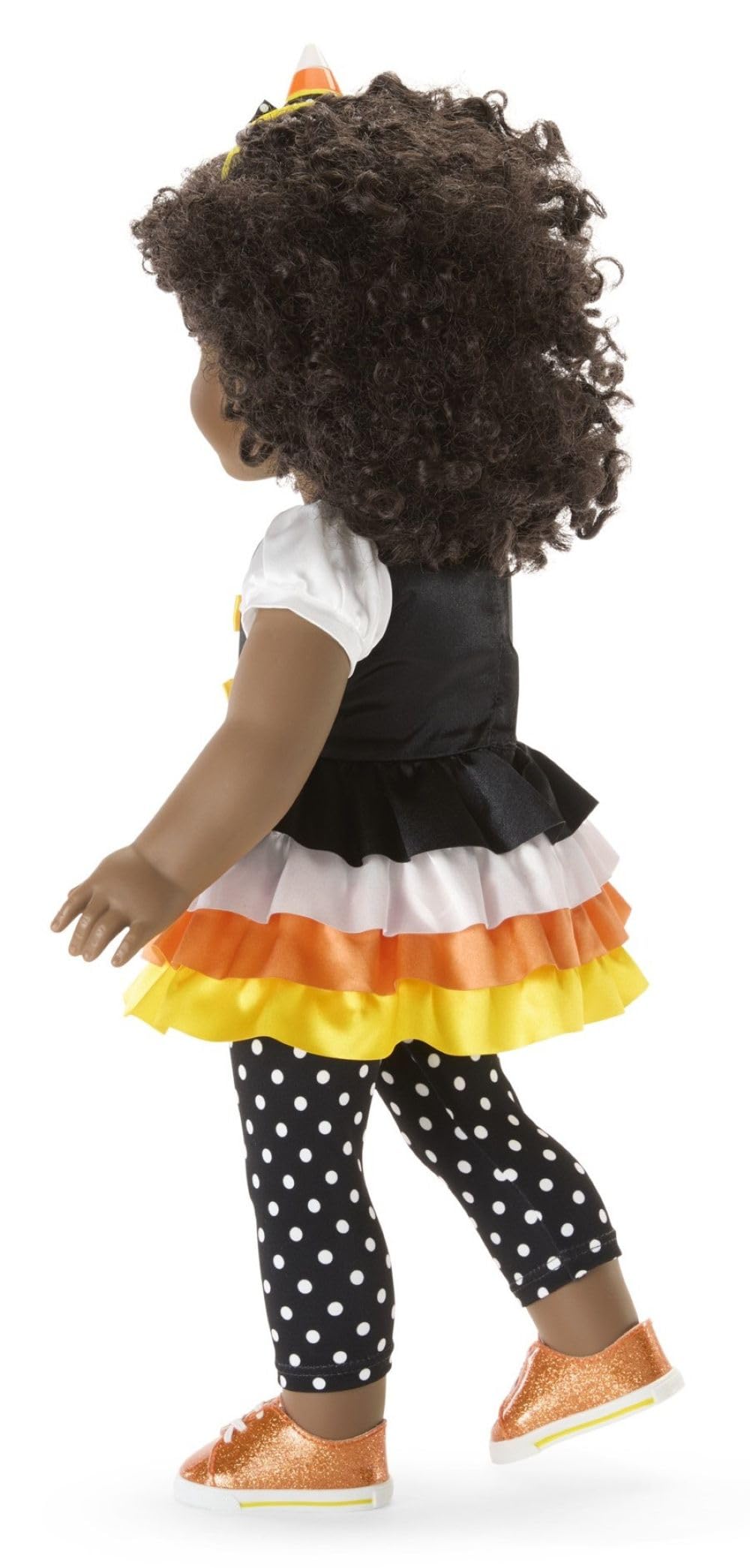 American Girl Trick-or-Treat Candy Halloween Costume for 18 inch Doll Clothes with Polka-dot Leggings, 4 pcs, Ages 6+
